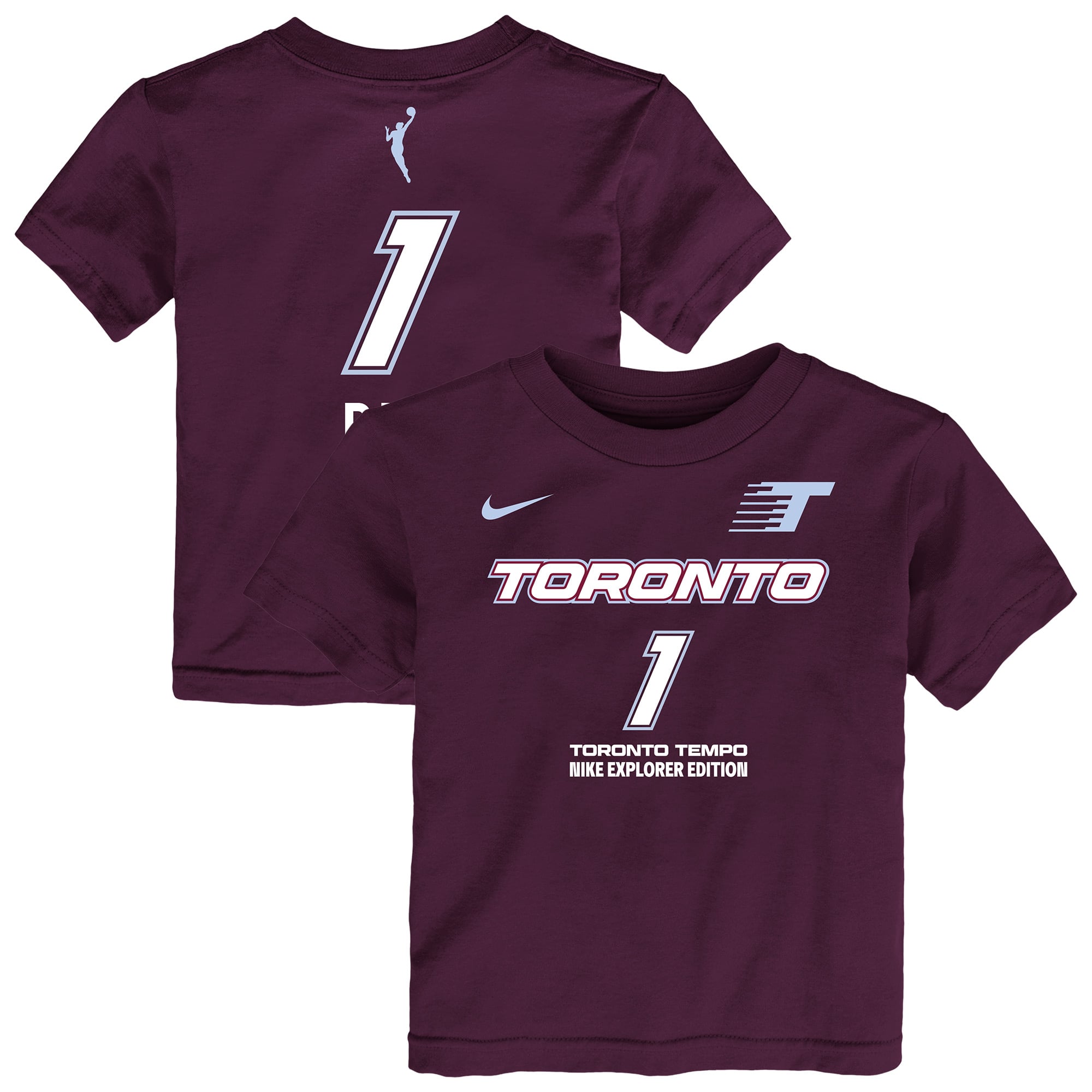 T-shirt Nike Kiki Rice Bordeaux Toronto Tempo Explorer Edition pour tout-petit avec nom et numéro