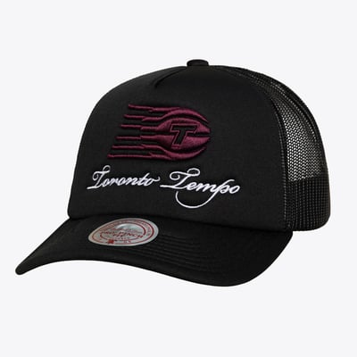 Toronto Tempo Mitchell & Ness Unisex Script Pro Pinch Adjustable Trucker Hat - Black