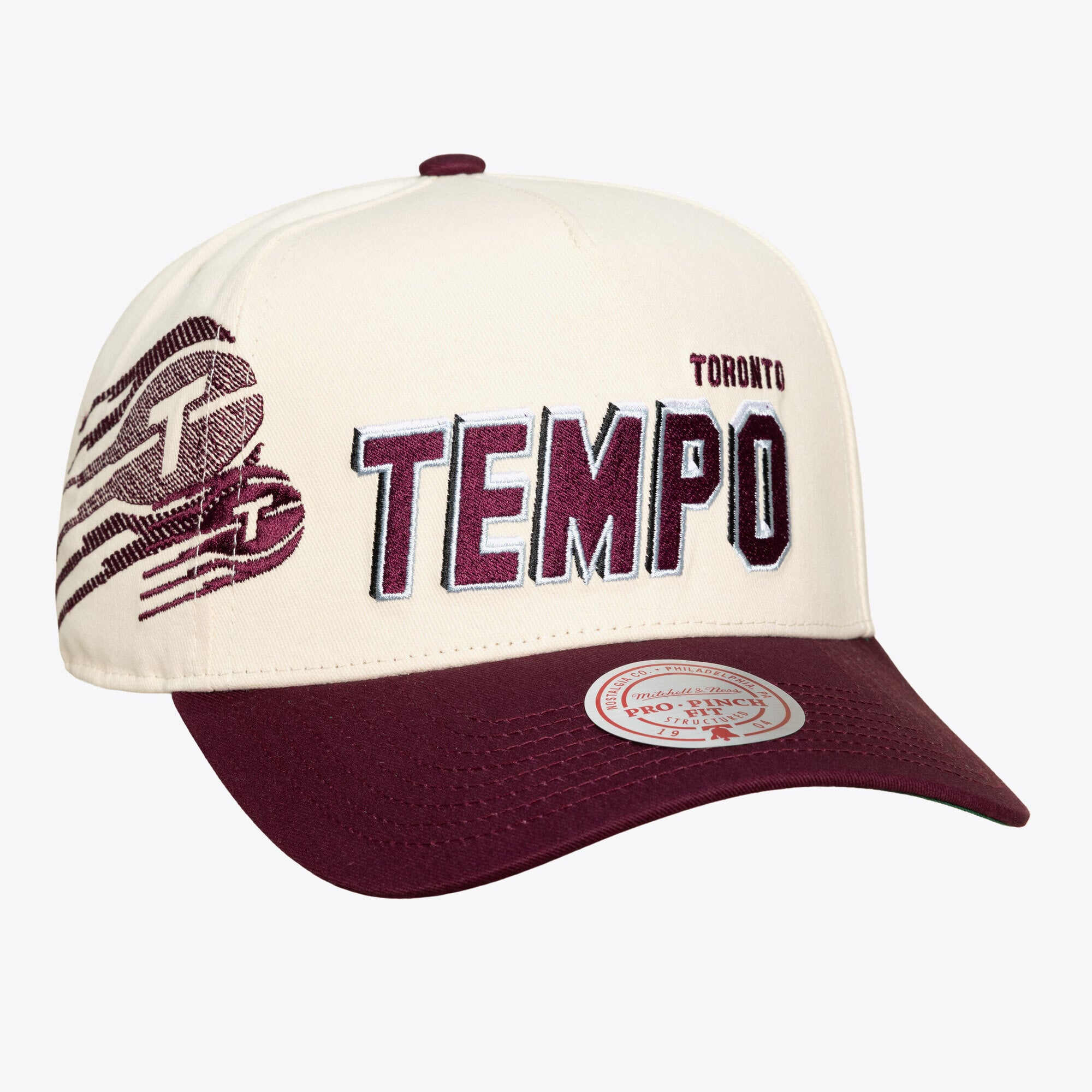 Casquette unisexe Mitchell & Ness crème Toronto Tempo Big Time Pro Crown ajustable