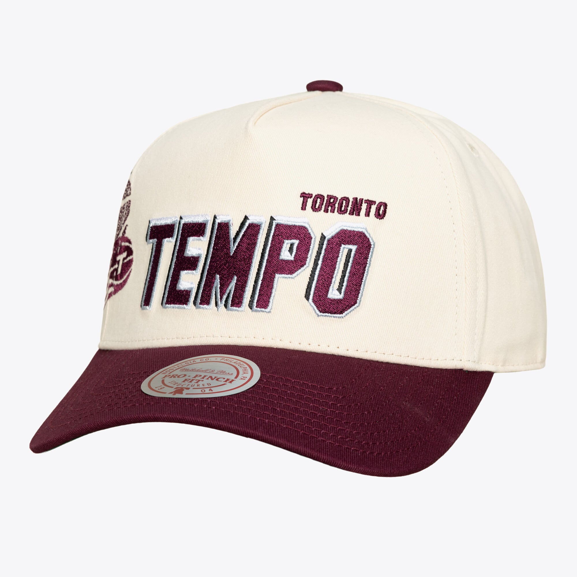 Casquette unisexe Mitchell & Ness crème Toronto Tempo Big Time Pro Crown ajustable