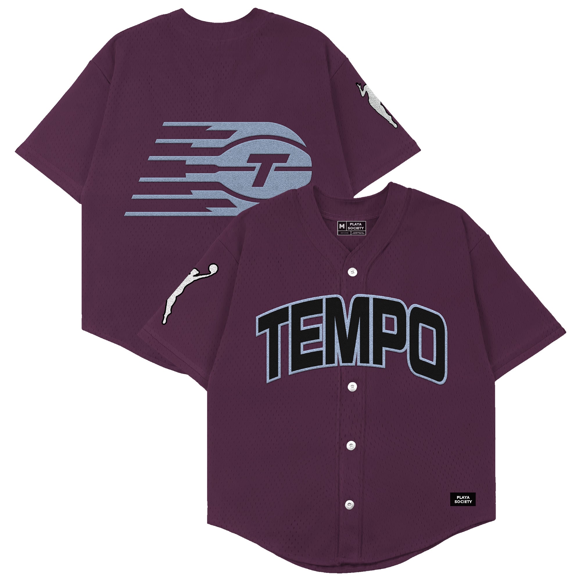 Maillot de baseball unisexe Playa Society Bordeaux Toronto Tempo à boutons