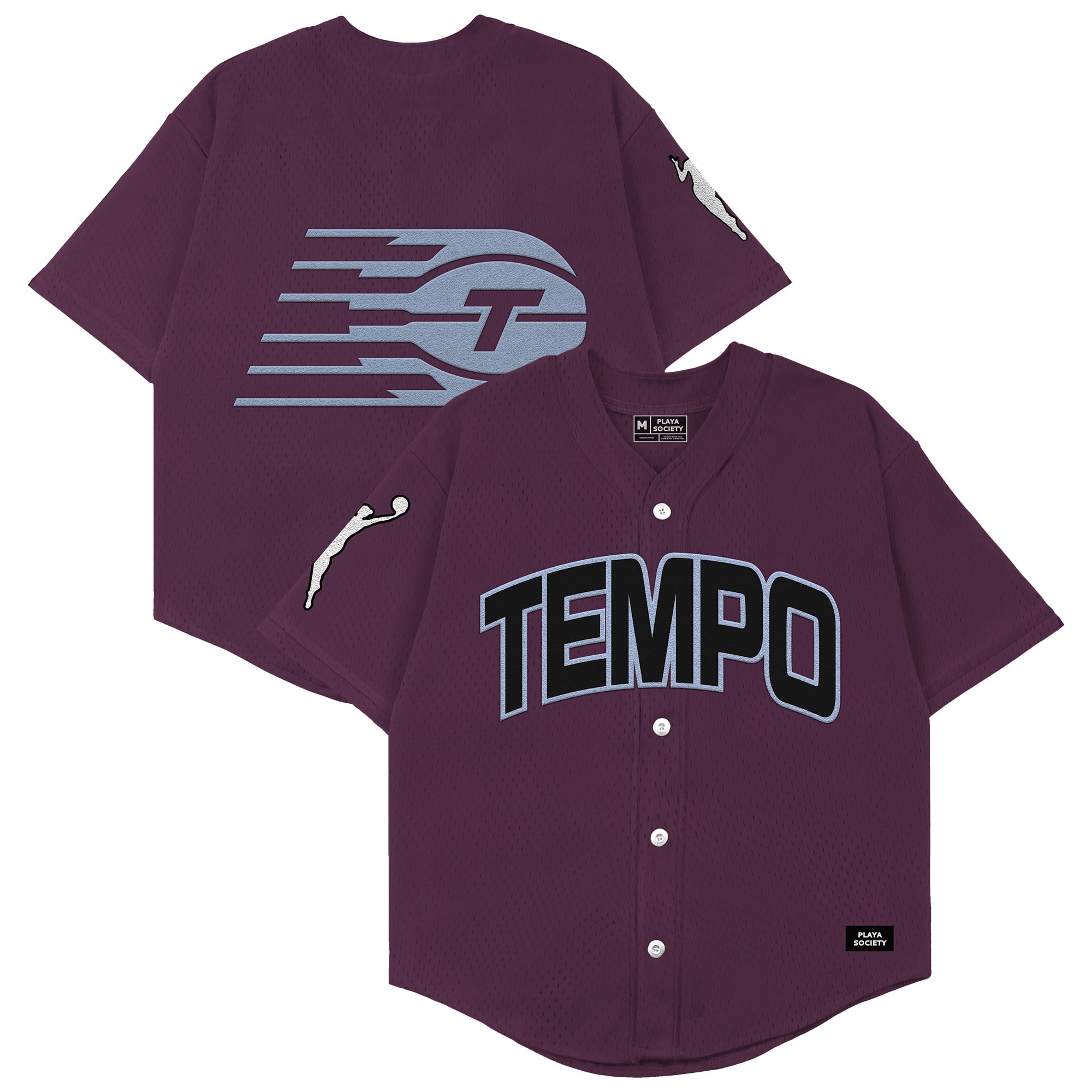 Unisex Playa Society Burgundy Toronto Tempo Baseball Fashion Jersey