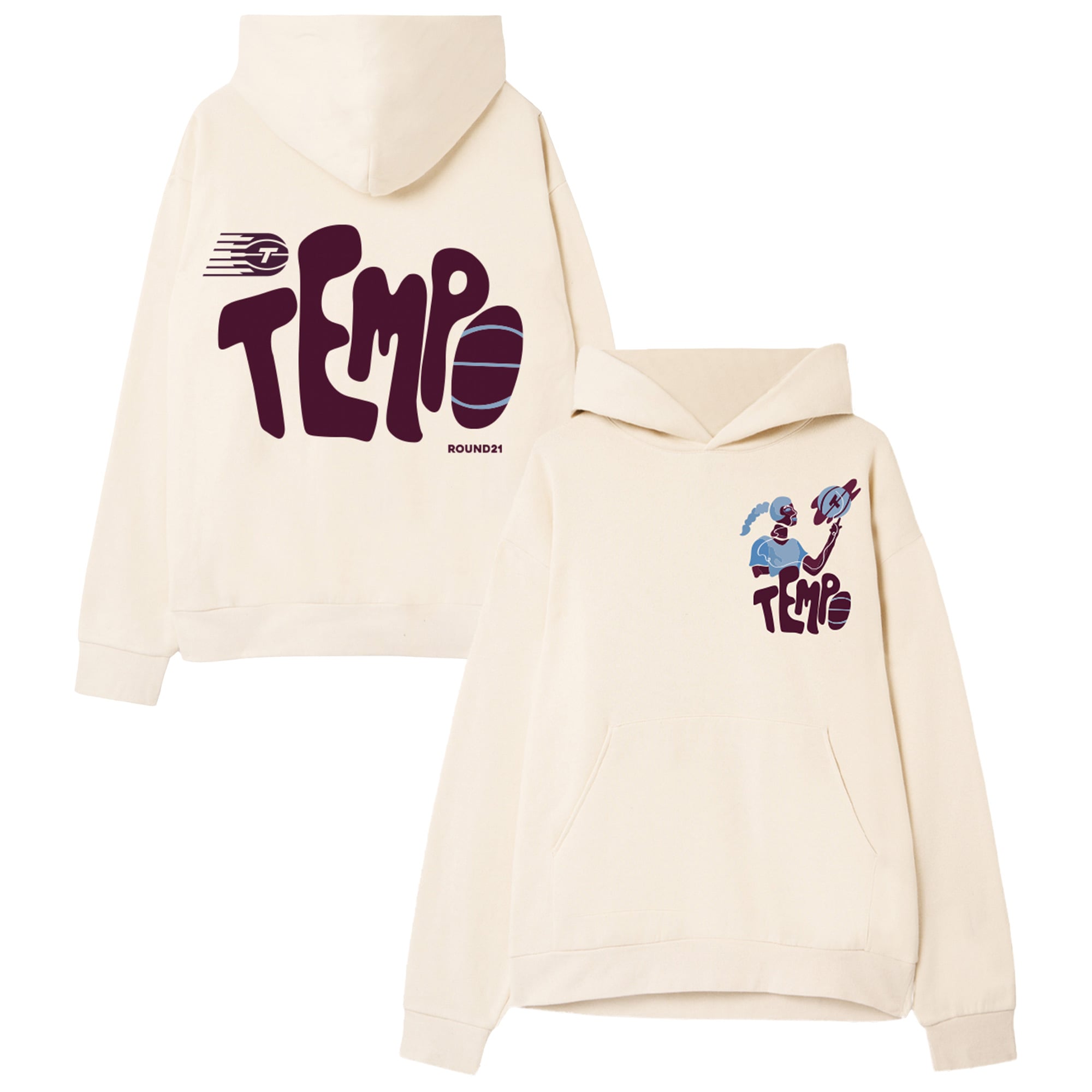 Sweat à capuche unisexe round21 Cream Toronto Tempo Heart of