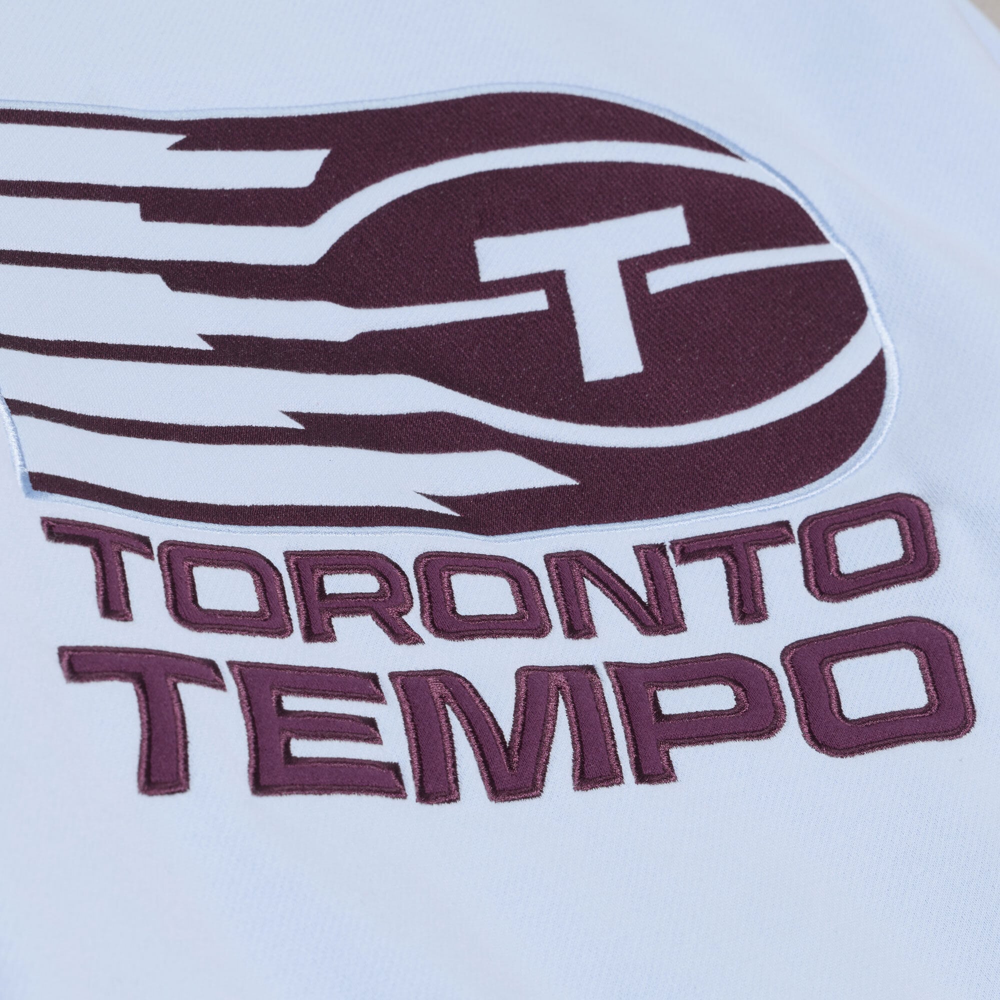 Sweat-shirt à col rond en polaire légère Mitchell & Ness Toronto Tempo bleu poudré pour femme