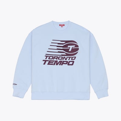  Toronto Tempo Mitchell & Ness Women's Lightweight Fleece Crewneck Sweatshirt - Powder Blue