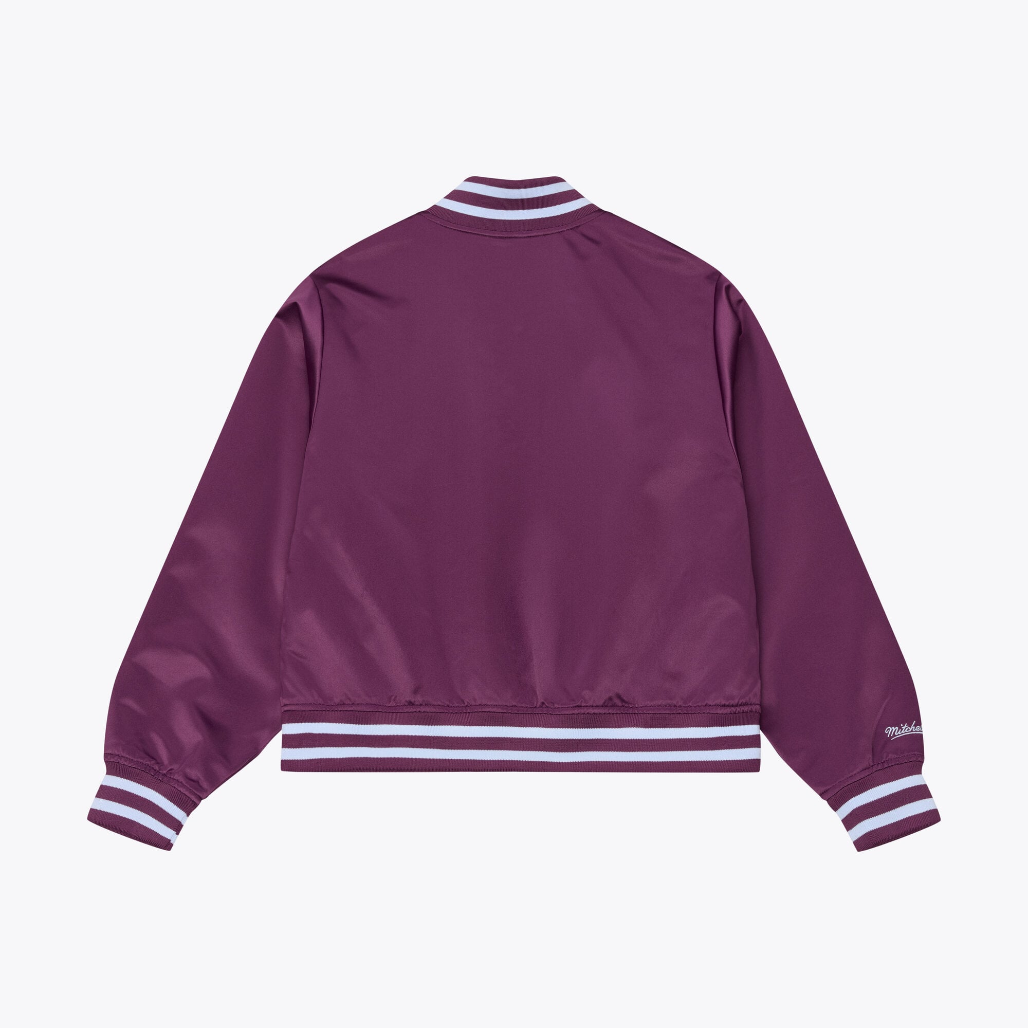 Women's Mitchell & Ness Purple Toronto Tempo Lightweight Cropped Satin Jacket