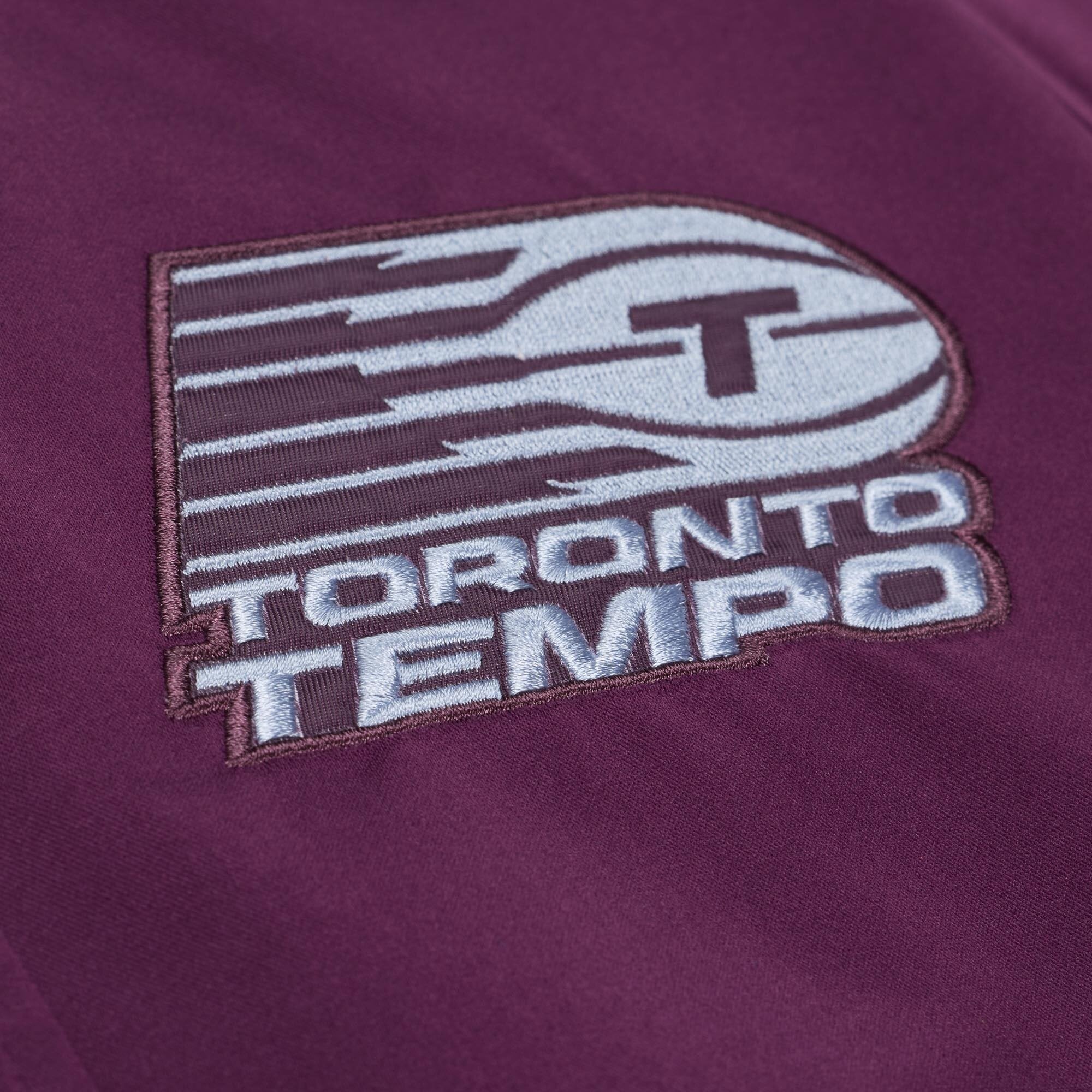 Women's Mitchell & Ness Purple Toronto Tempo Lightweight Cropped Satin Jacket
