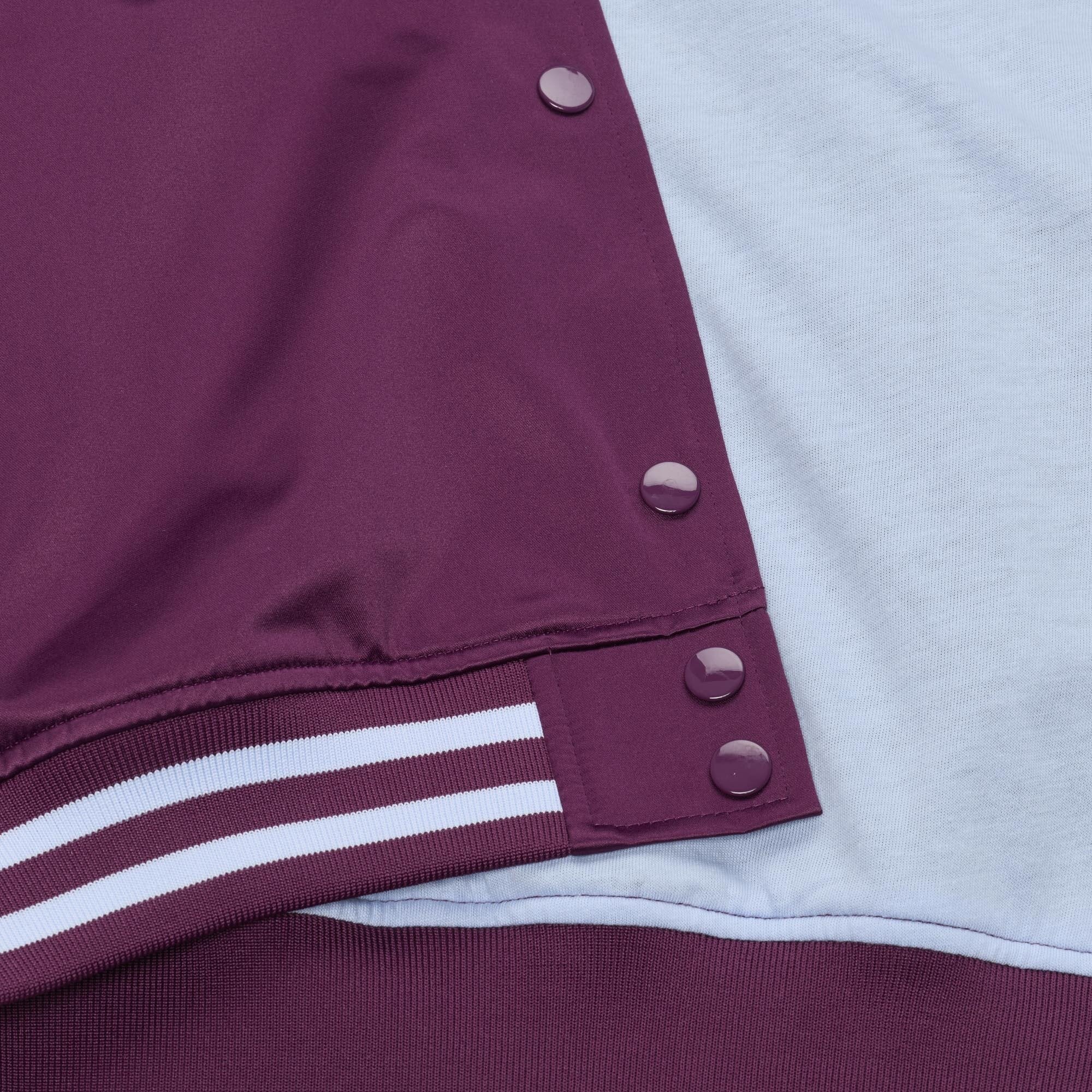 Women's Mitchell & Ness Purple Toronto Tempo Lightweight Cropped Satin Jacket