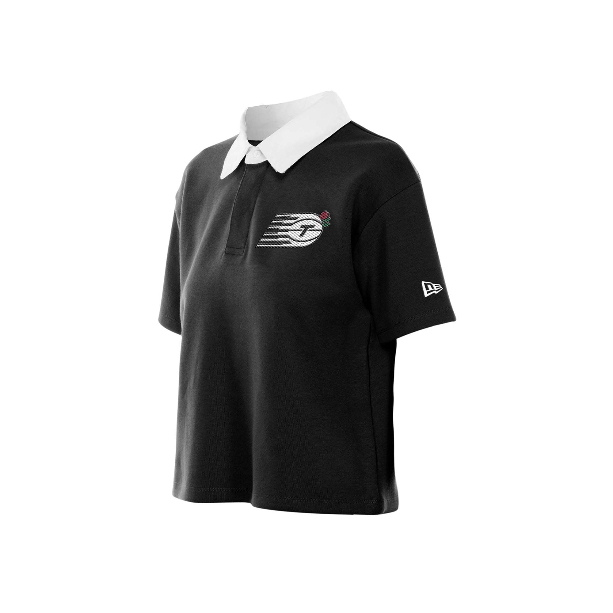 Women's New Era Black Toronto Tempo Throwback Boxy Cropped Polo