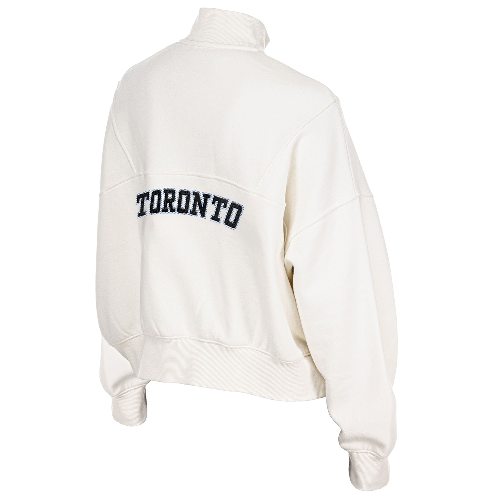 Women's New Era  Cream Toronto Tempo Dolman Quarter-Zip Fleece Pullover