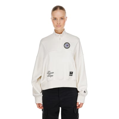  Toronto Tempo New Era Women's Dolman Quarter-Zip Fleece Pullover - Cream