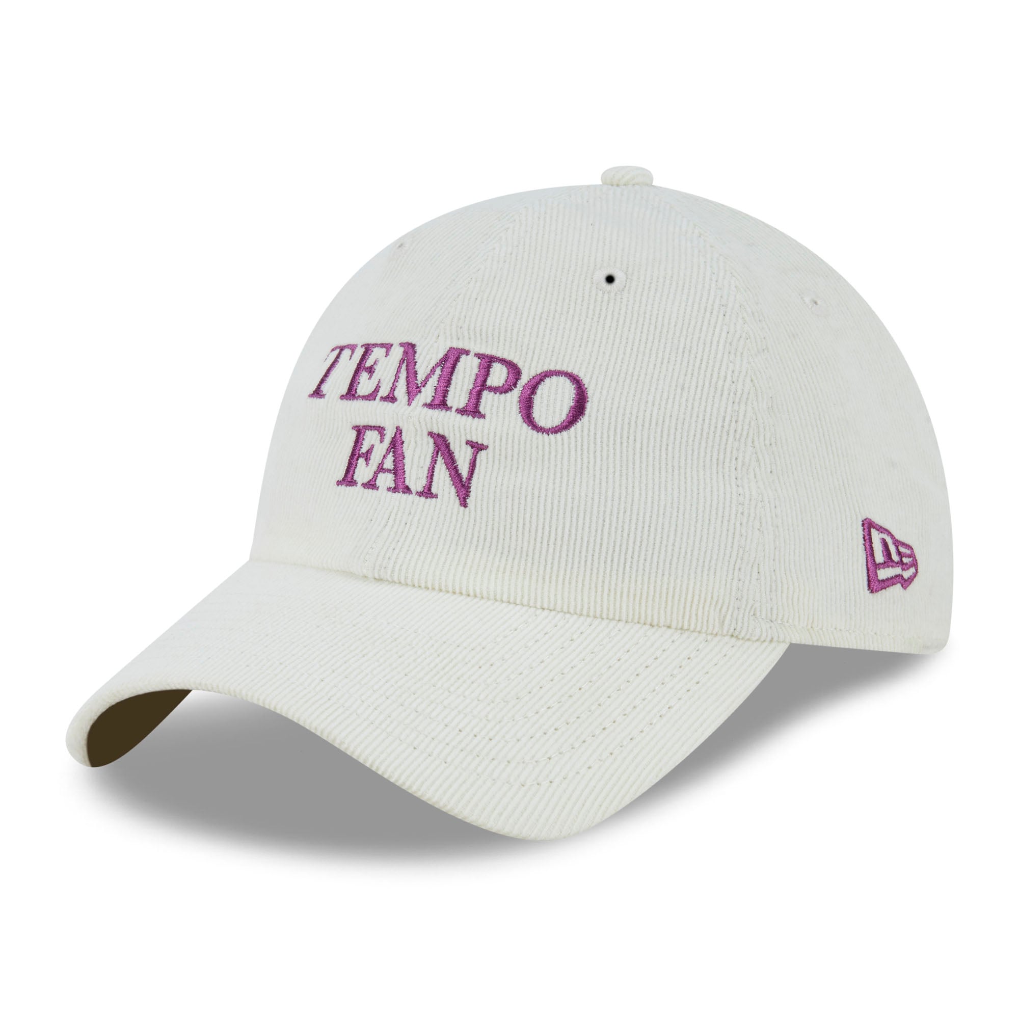Women's New Era White Toronto Tempo Fan Corduroy 9TWENTY Adjustable Hat