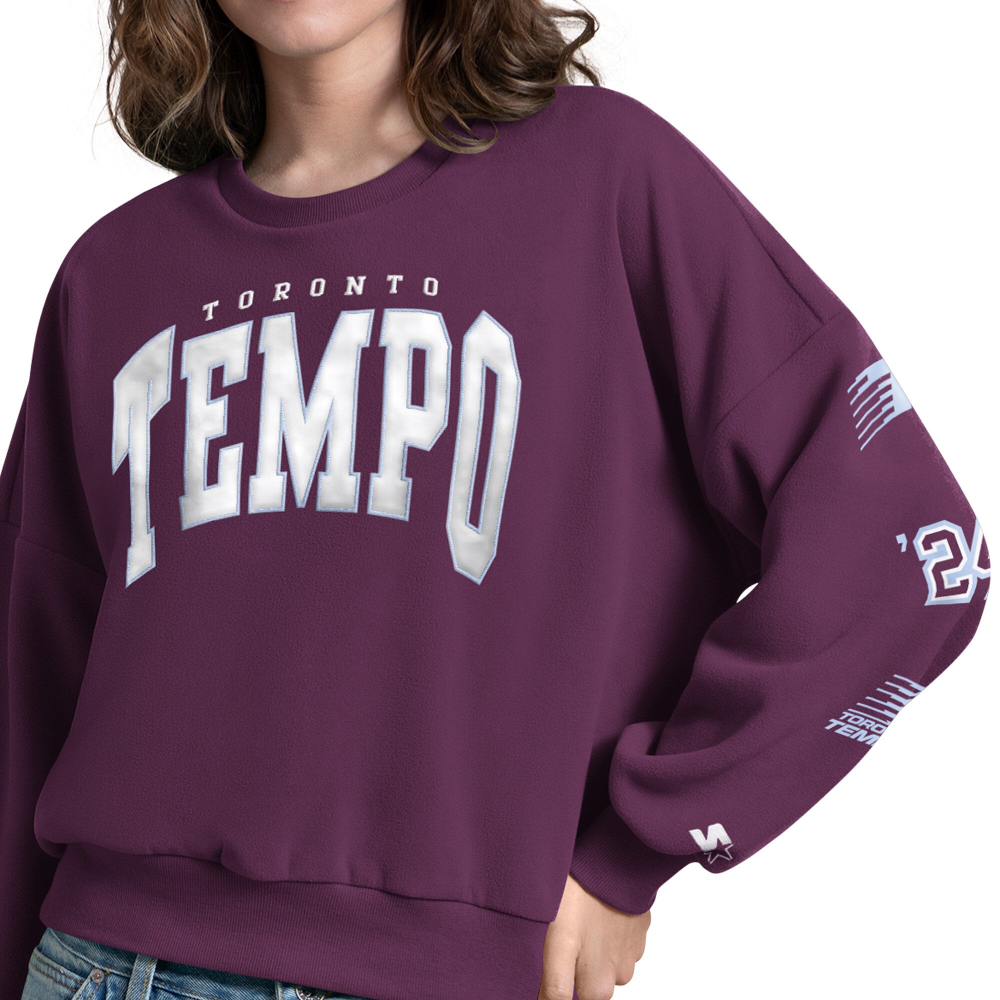 Women's Starter Bordeaux Toronto Tempo Fan Catch Sweatshirt