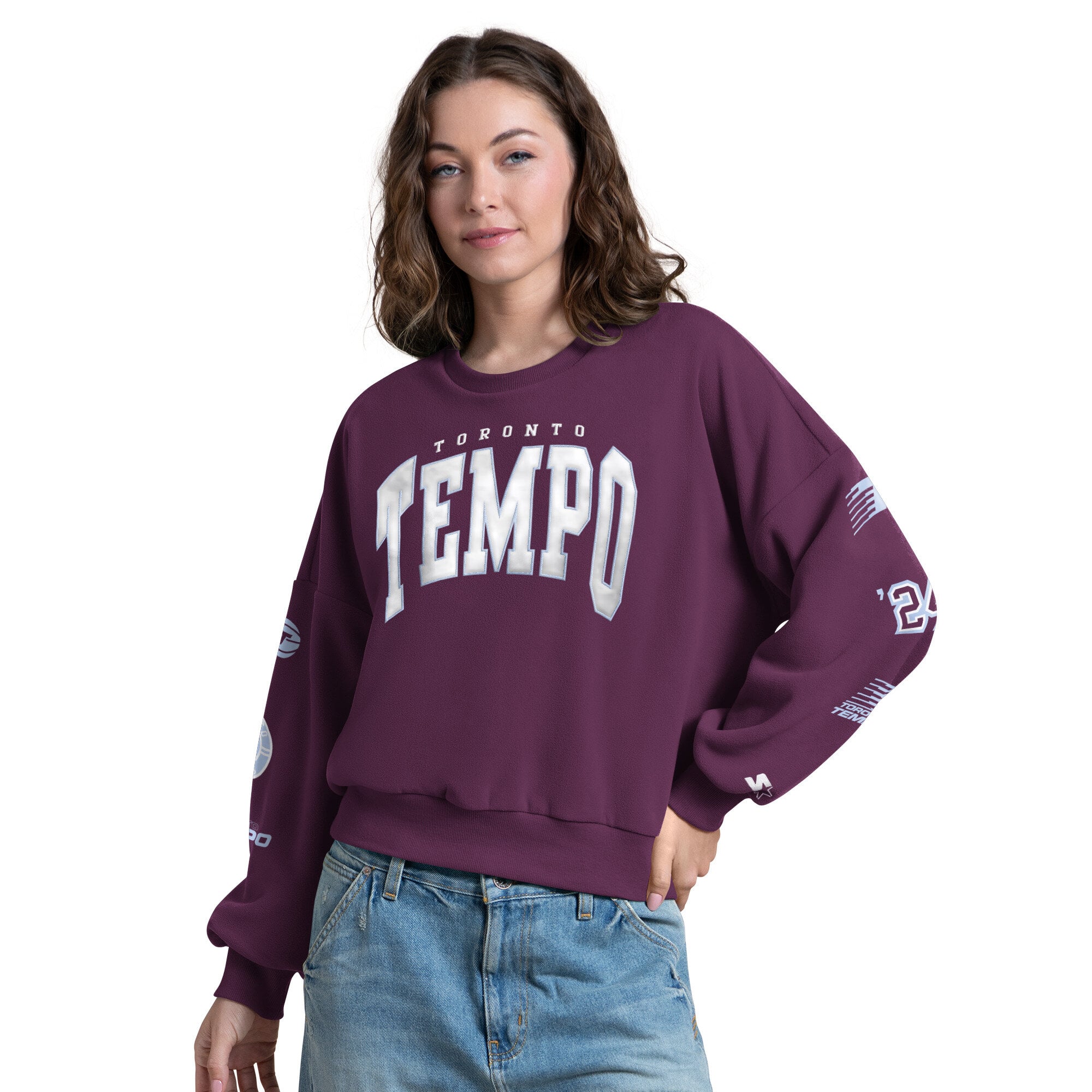 Women's Starter Bordeaux Toronto Tempo Fan Catch Sweatshirt