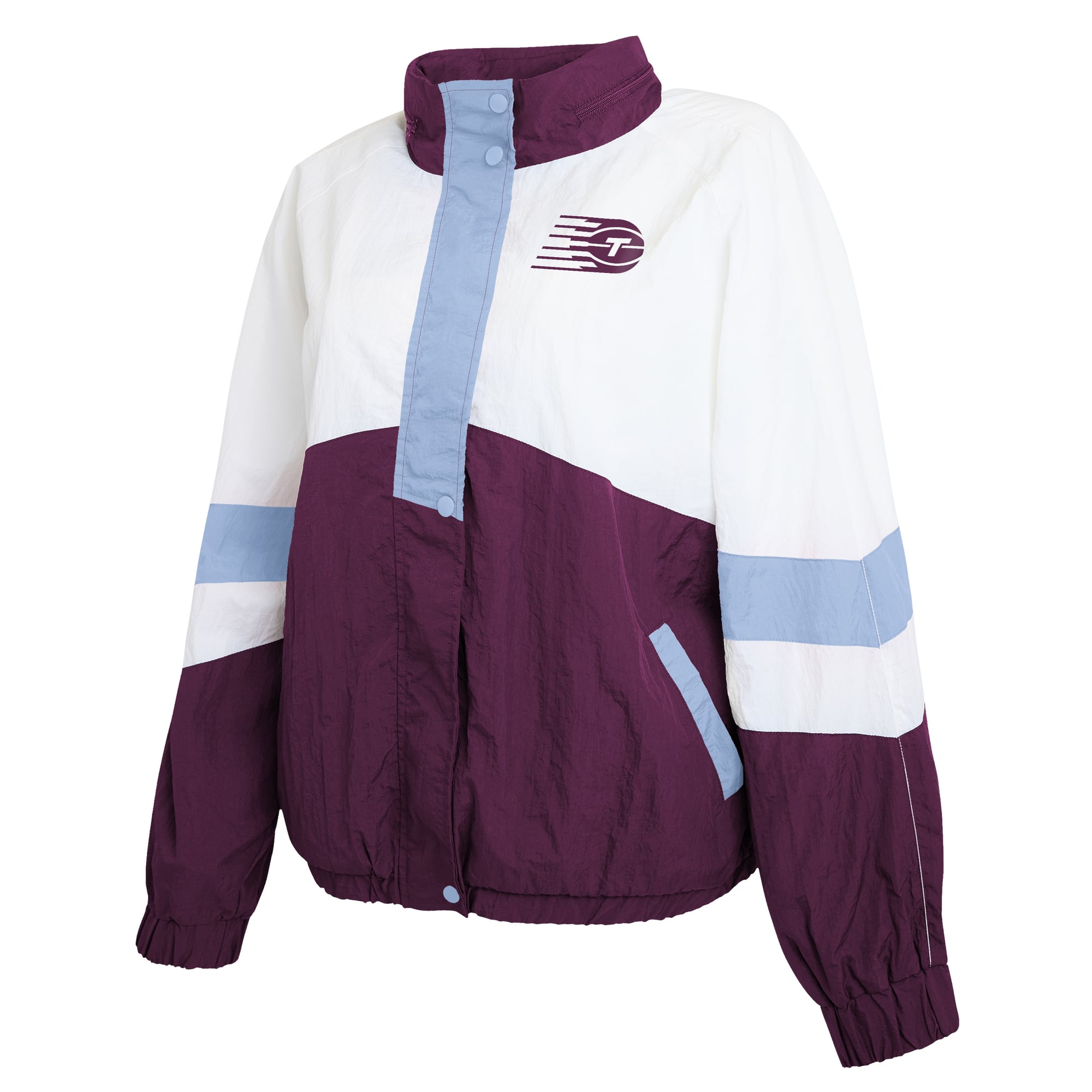 Veste coupe-vent zippée intégrale WEAR by Erin Andrews blanche/bordeaux Toronto Tempo pour femme