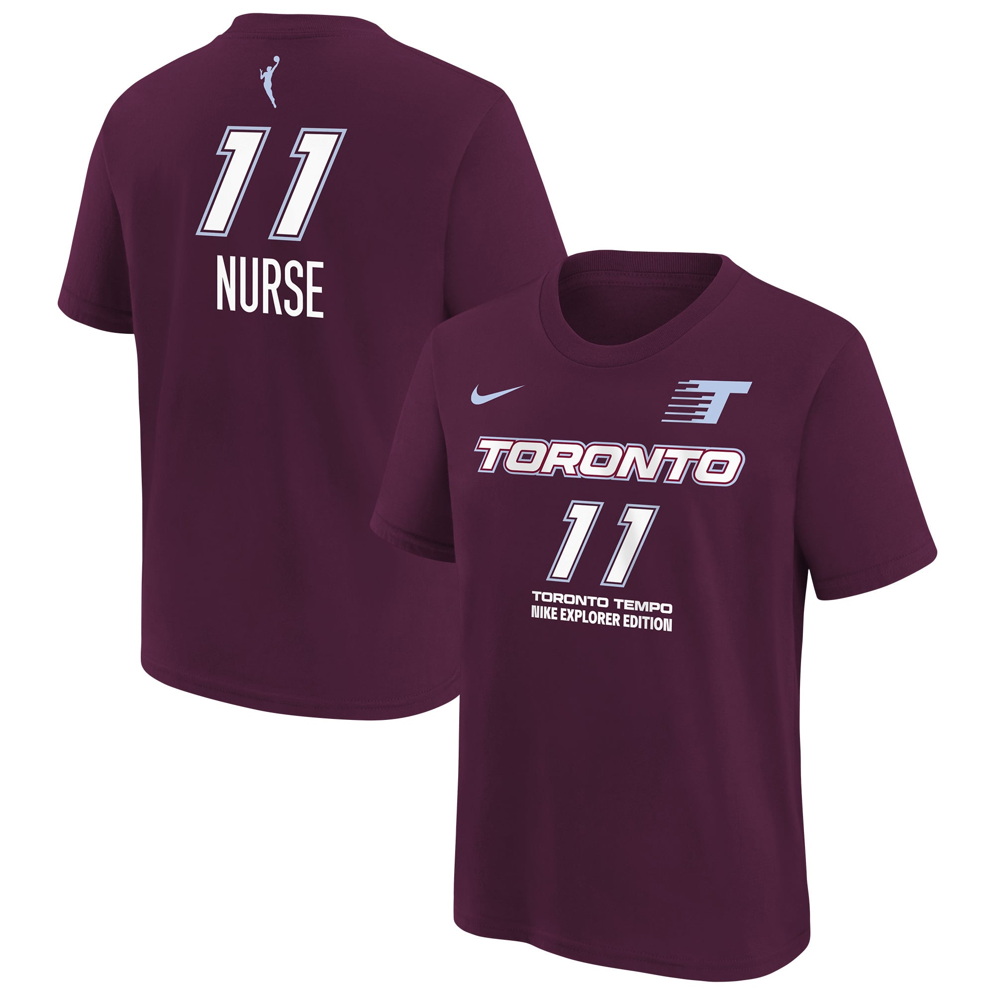 Youth Nike Kia Nurse Bordeaux Toronto Tempo Explorer Edition Name & Number T-Shirt