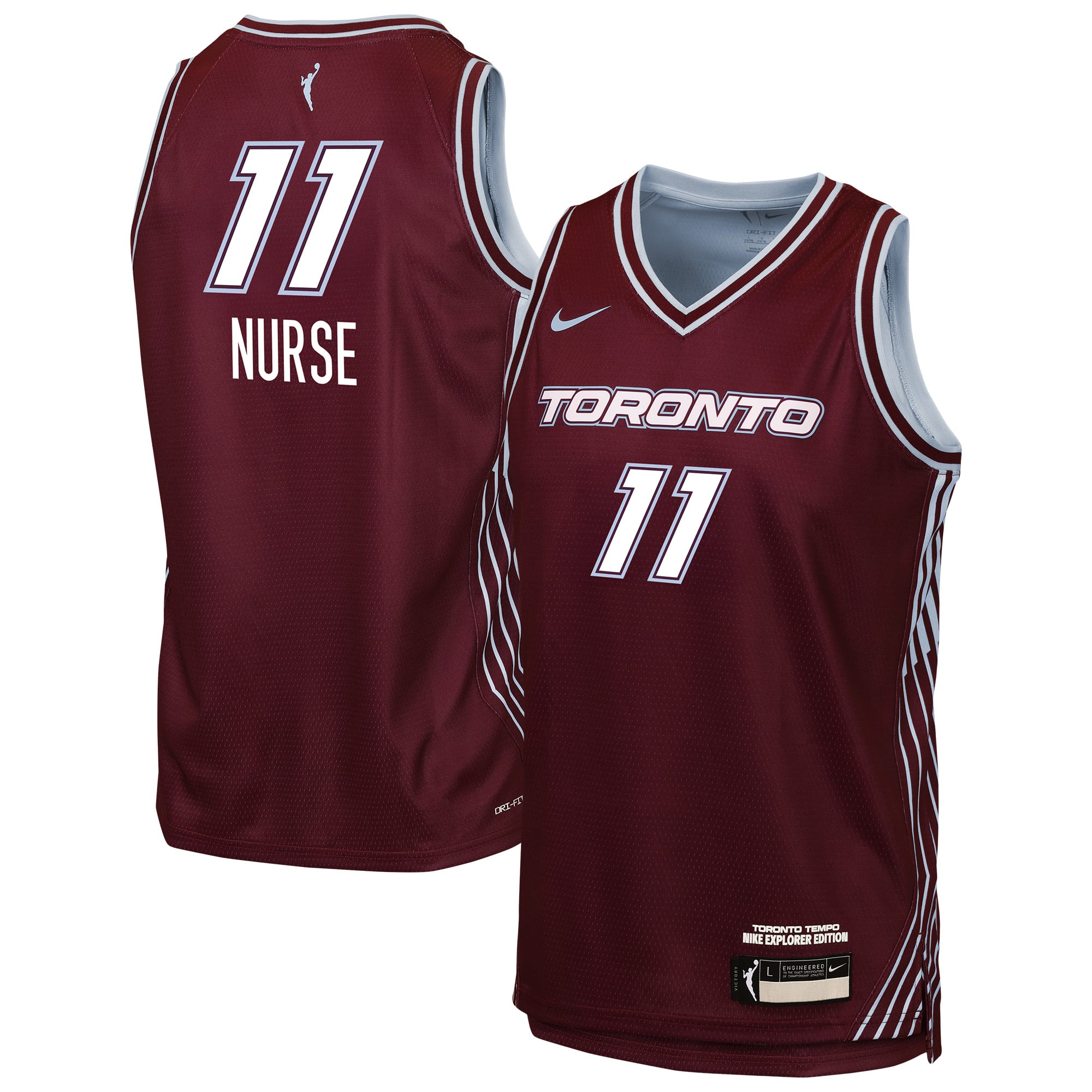 Maillot de joueur Nike Kia Nurse Bordeaux Toronto Tempo Victory pour enfant - Édition Explorer