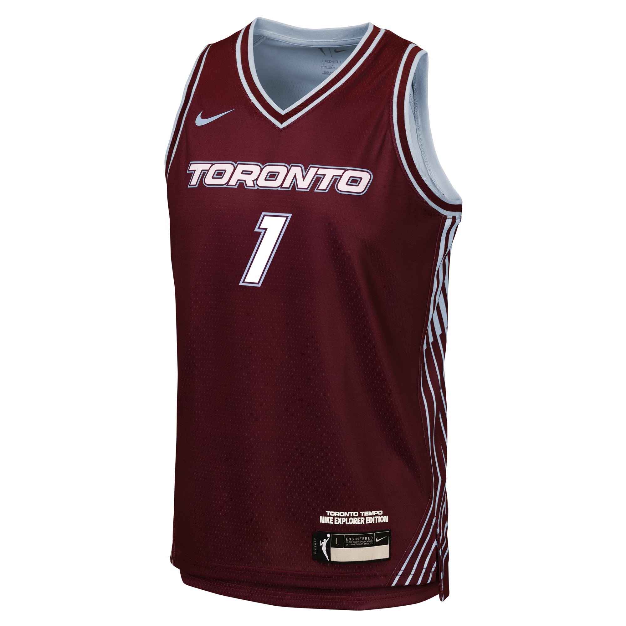 Maillot de joueur Nike Kiki Rice Bordeaux Toronto Tempo Victory pour enfant - Édition Explorer