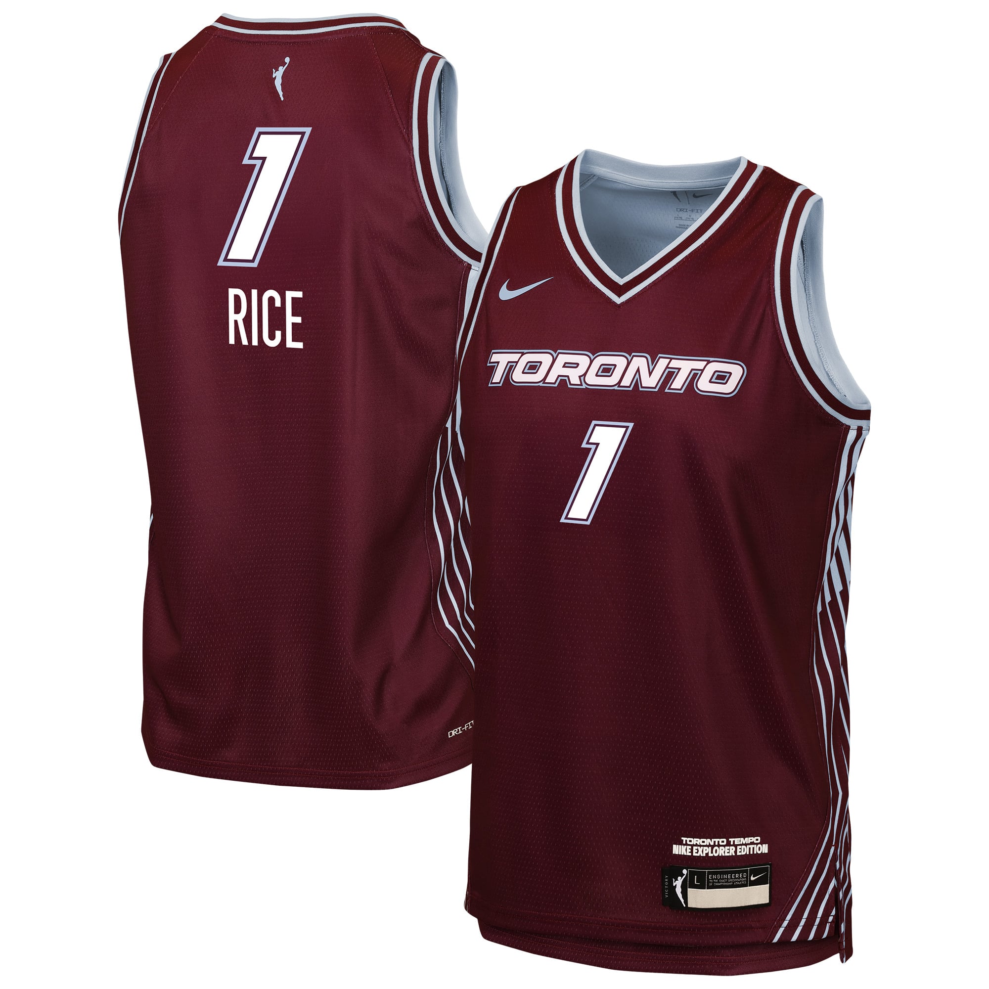 Youth Nike Kiki Rice Bordeaux Toronto Tempo Victory Player Jersey - Explorer Edition