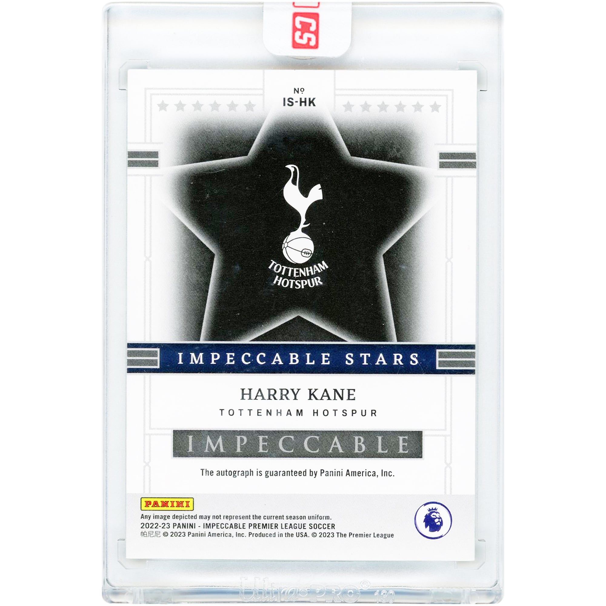 Harry Kane Tottenham Hotspur Autographed 2022-23 Panini Impeccable Premier League Impeccable Stars Emerald #IS-HK #4/5 Card
