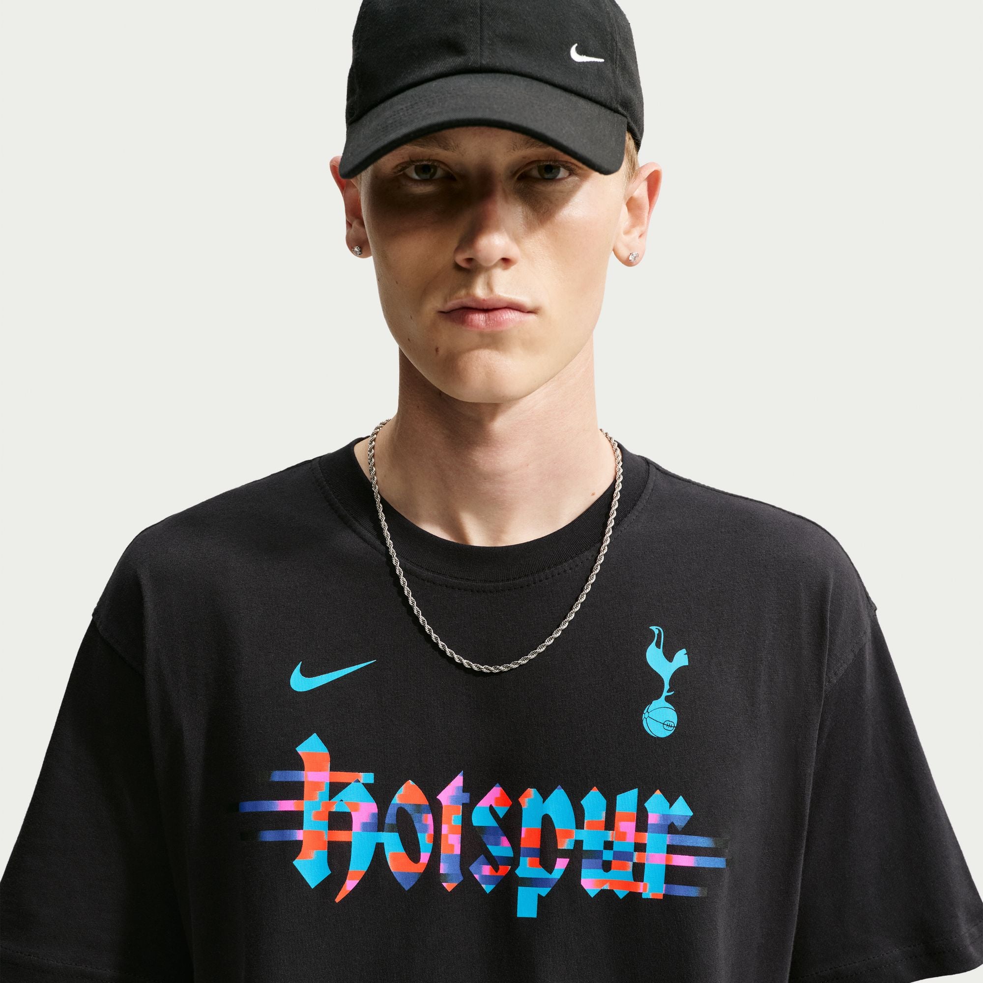 T-shirt Nike noir pour homme avec logo Tottenham Hotspur