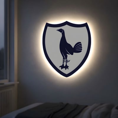 WallLite LED retroiluminado del Tottenham Hotspur con escudo Cockerel retro azul marino