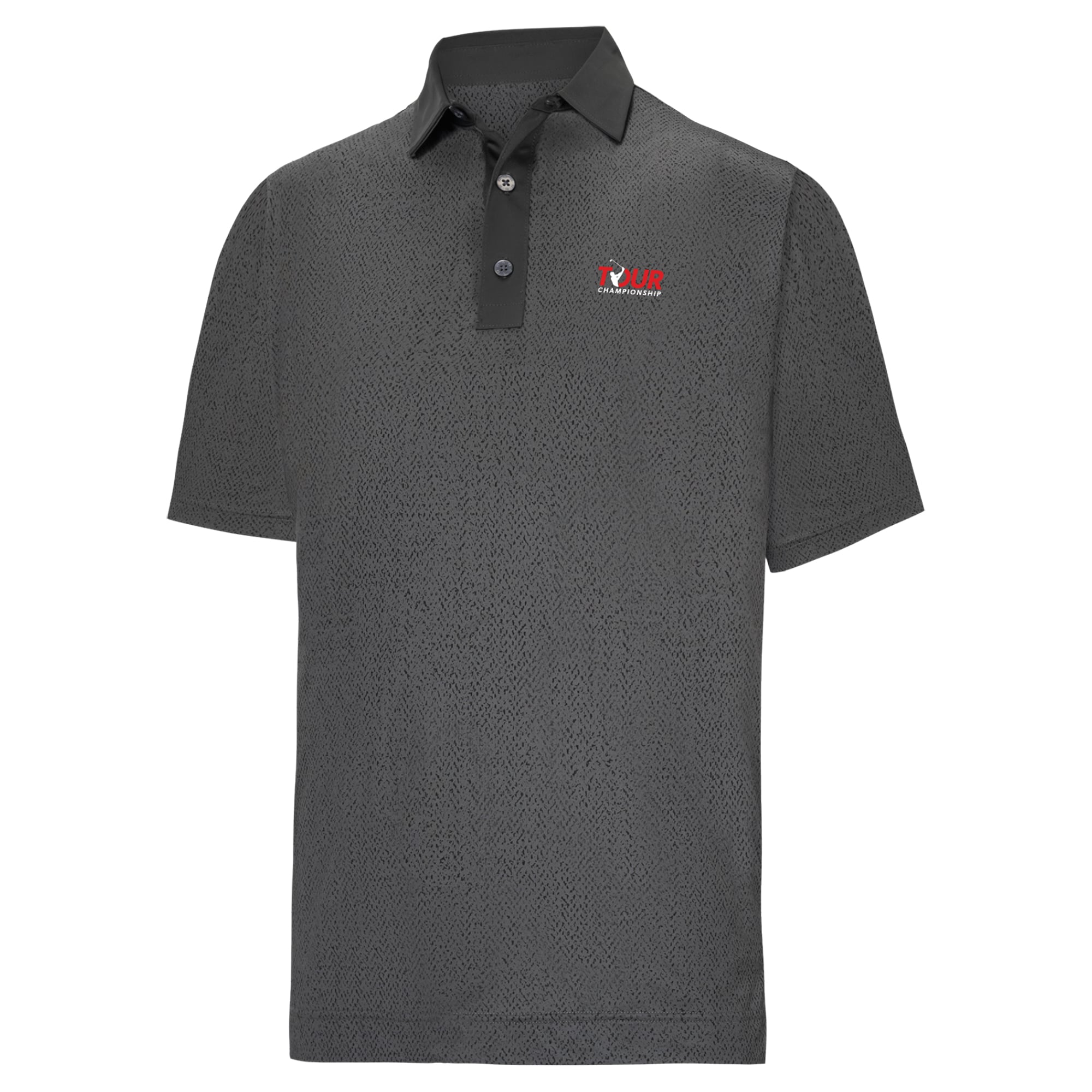 Men's FootJoy Black TOUR Championship Lisle Texture ProDry Polo