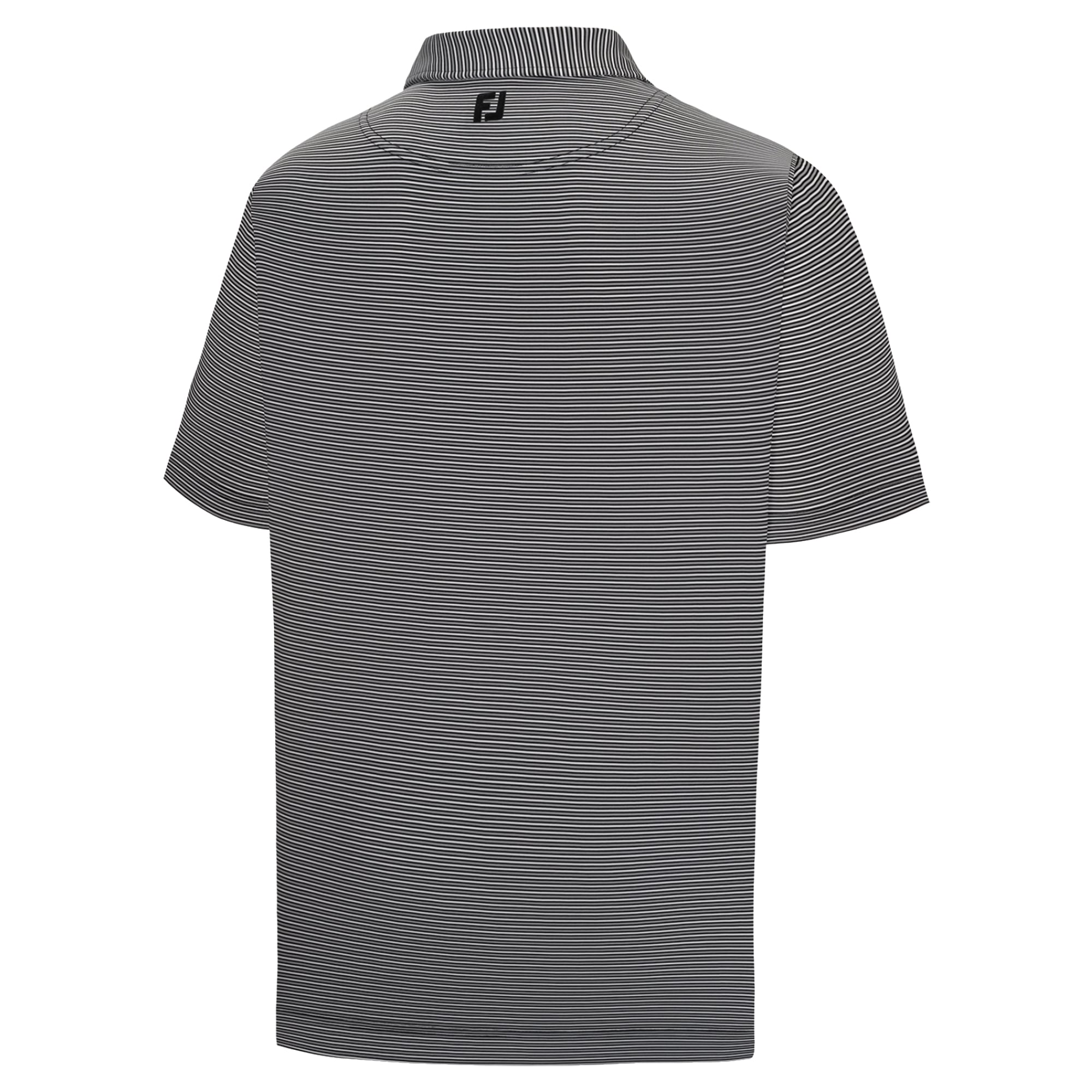 Men's FootJoy  Black TOUR Championship Smooth Stripe Lisle ProDry Polo