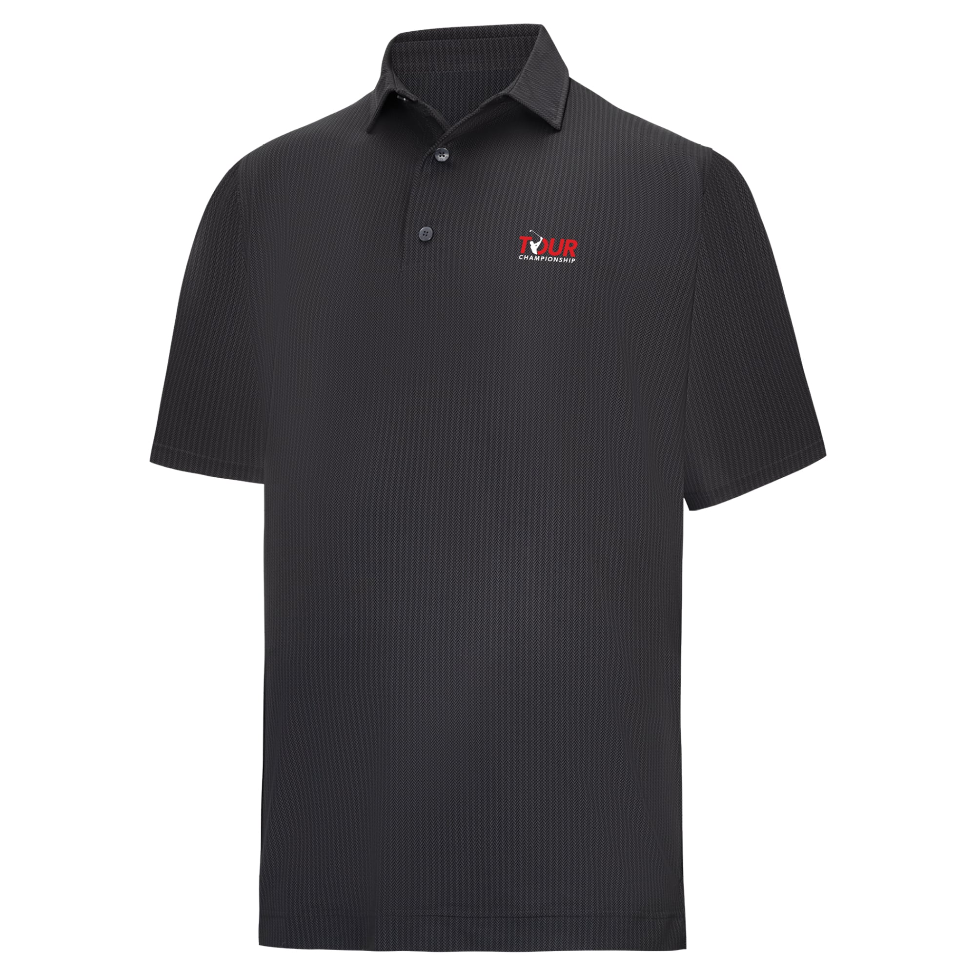 Men's FootJoy Black TOUR Championship Tee Time Print Lisle ProDry Polo