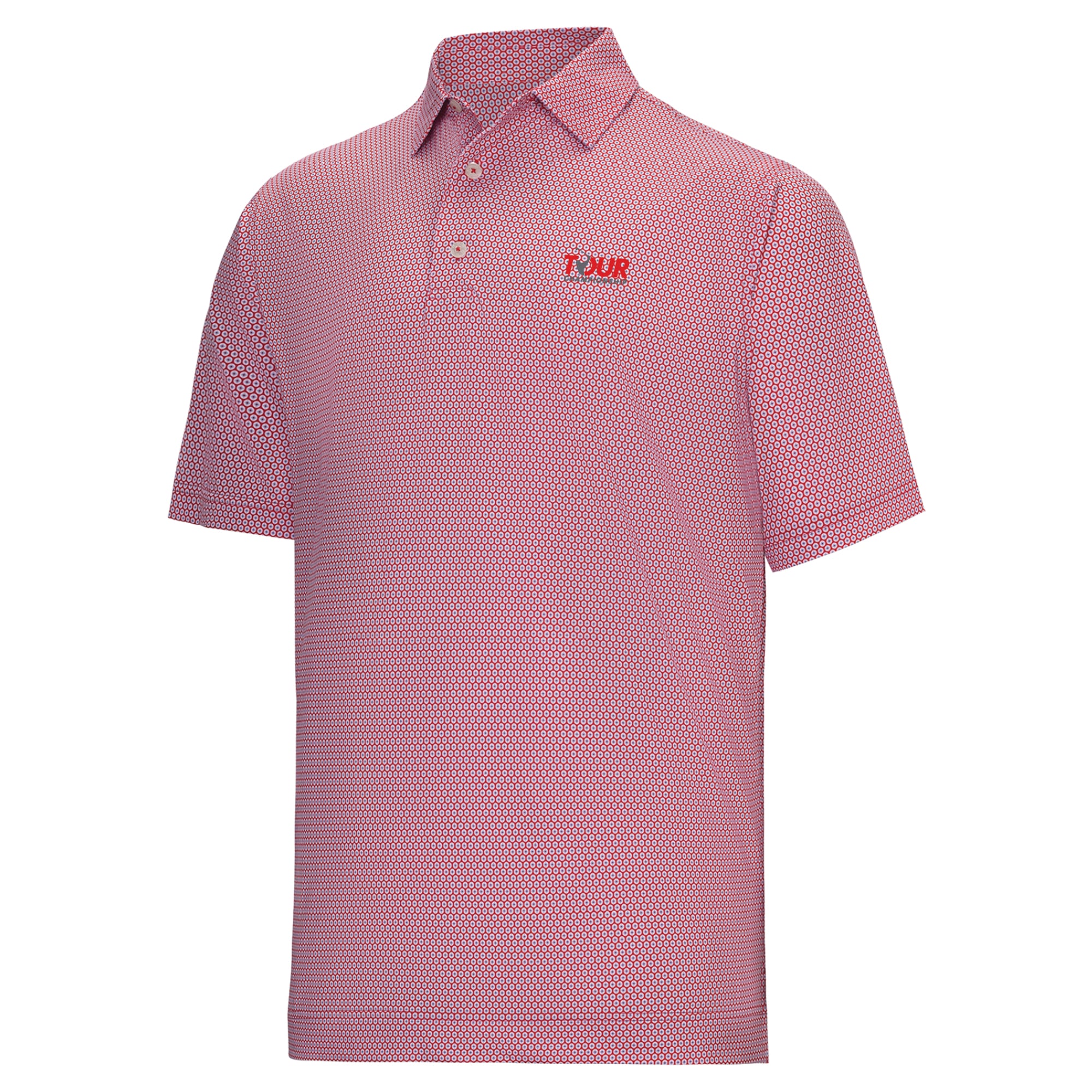 Men's FootJoy Red TOUR Championship Stellar Print Lisle ProDry Polo