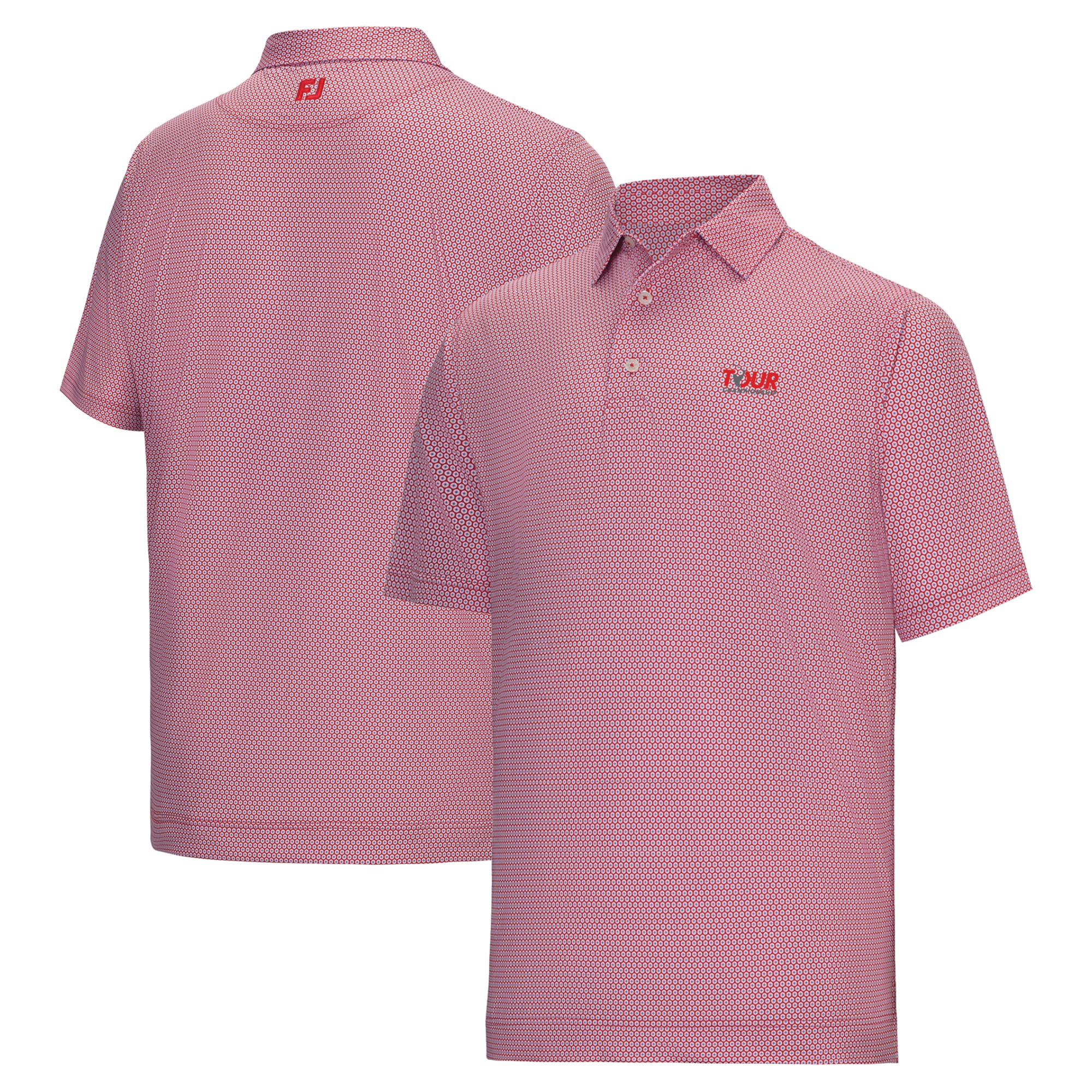 Men's FootJoy Red TOUR Championship Stellar Print Lisle ProDry Polo