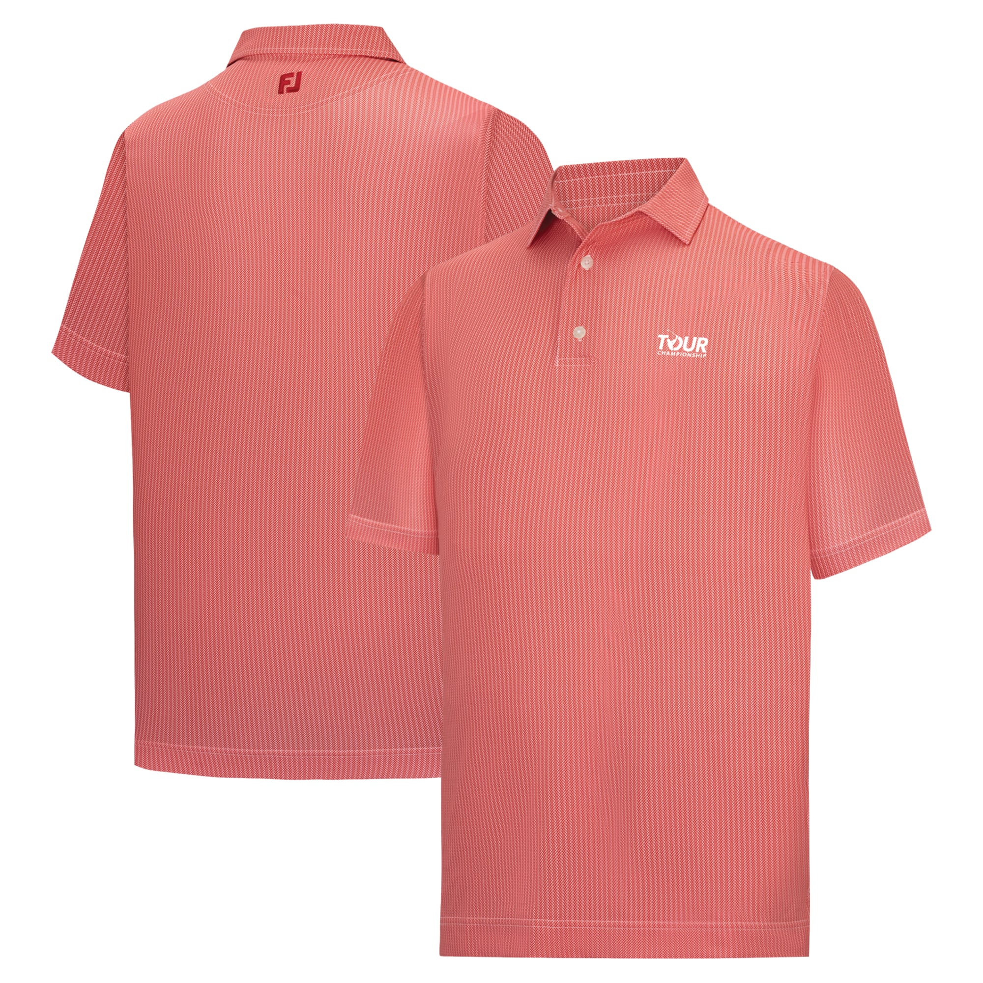 Men's FootJoy Red TOUR Championship Tee Time Print Lisle ProDry Polo