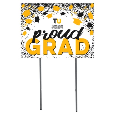 Towson Tigers 18" x 24" Grad Hats Yard Sign