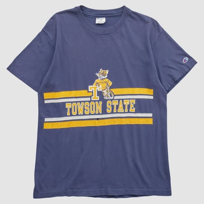 Towson Tigers Champion 90s T-shirt - Navy - S by Fanatics Real Vintage