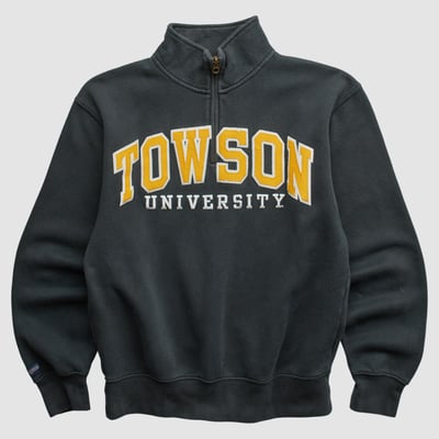 Towson Tigers Jansport 2000s 1/4 Zip Sweatshirt - Black - XS by Fanatics Real Vintage