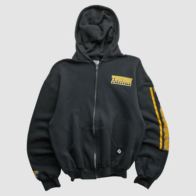 Towson Tigers Russell 2000s Hooded Full Zip Sweatshirt - Black - XS by Fanatics Real Vintage