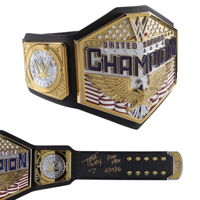 Trick Williams Autographed United States Championship Replica Title Belt with "And New 4/19/26" Inscription