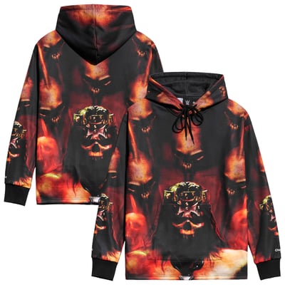 Triple H Chalk Line King of Kings Allover Print Hoodie - Black