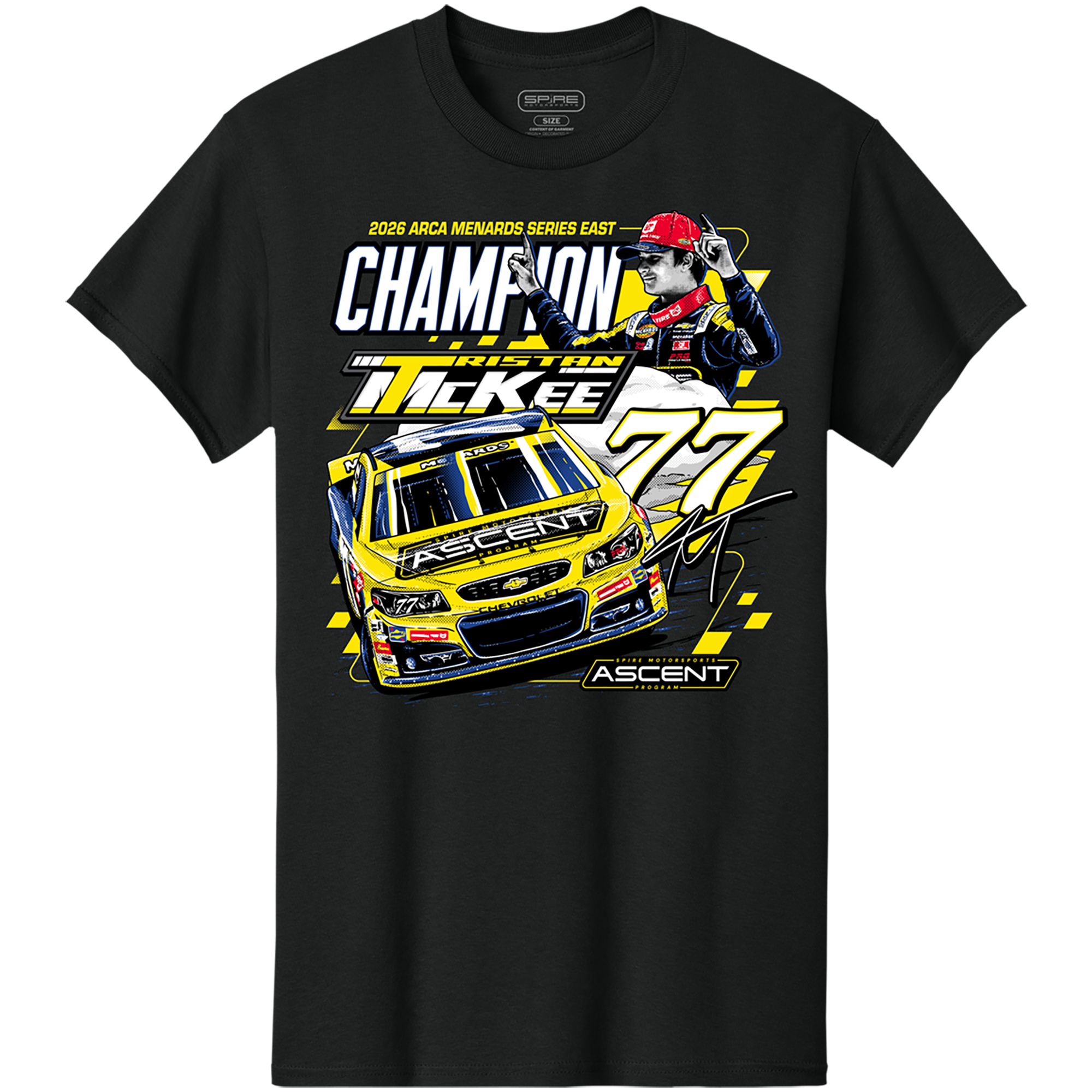 T-shirt homme Classic Ink Black Tristan McKee 2026 ARCA Menards East Championship