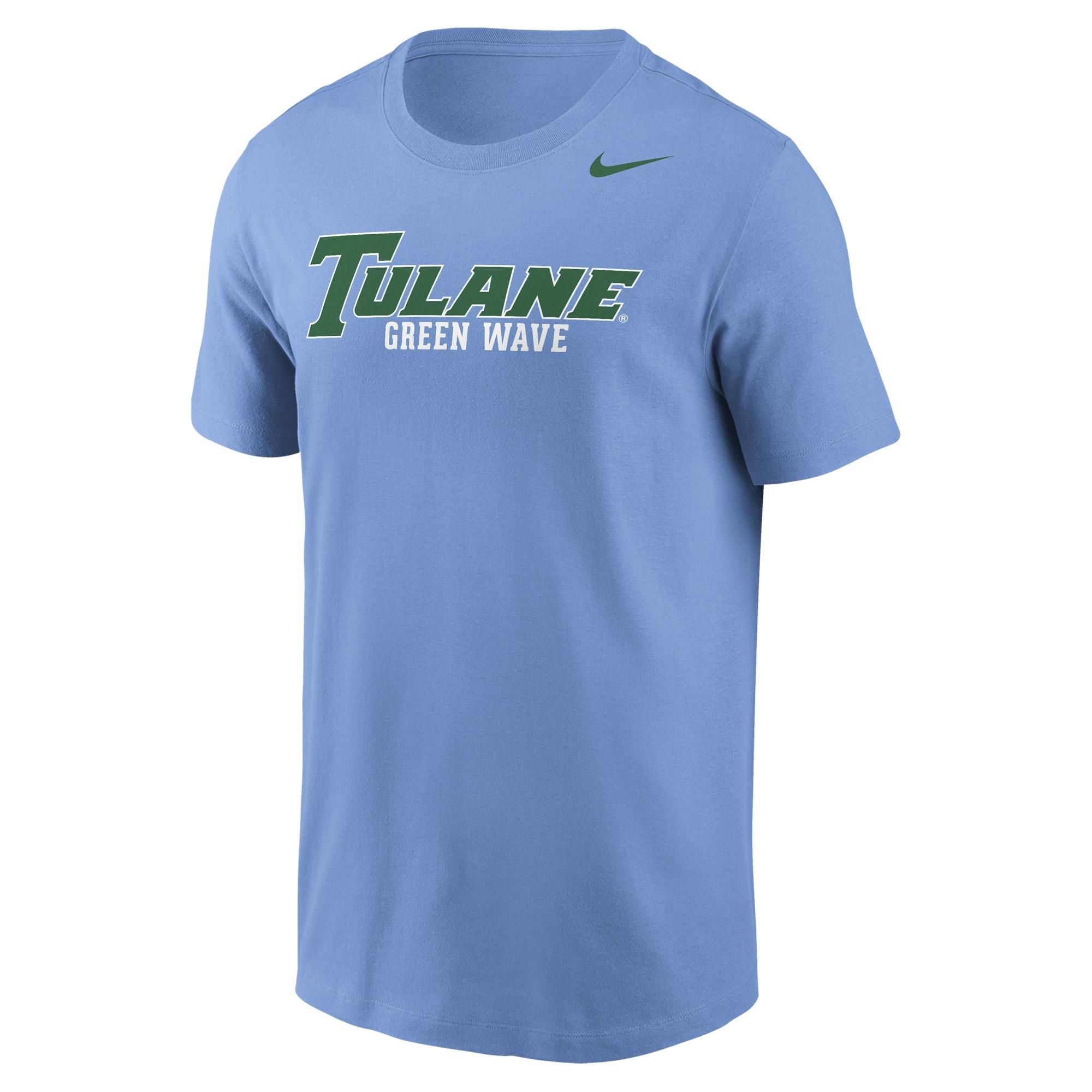Mens NIKE BLUE Tulane Green Wave LEGEND SHORT SLEEVE TEE