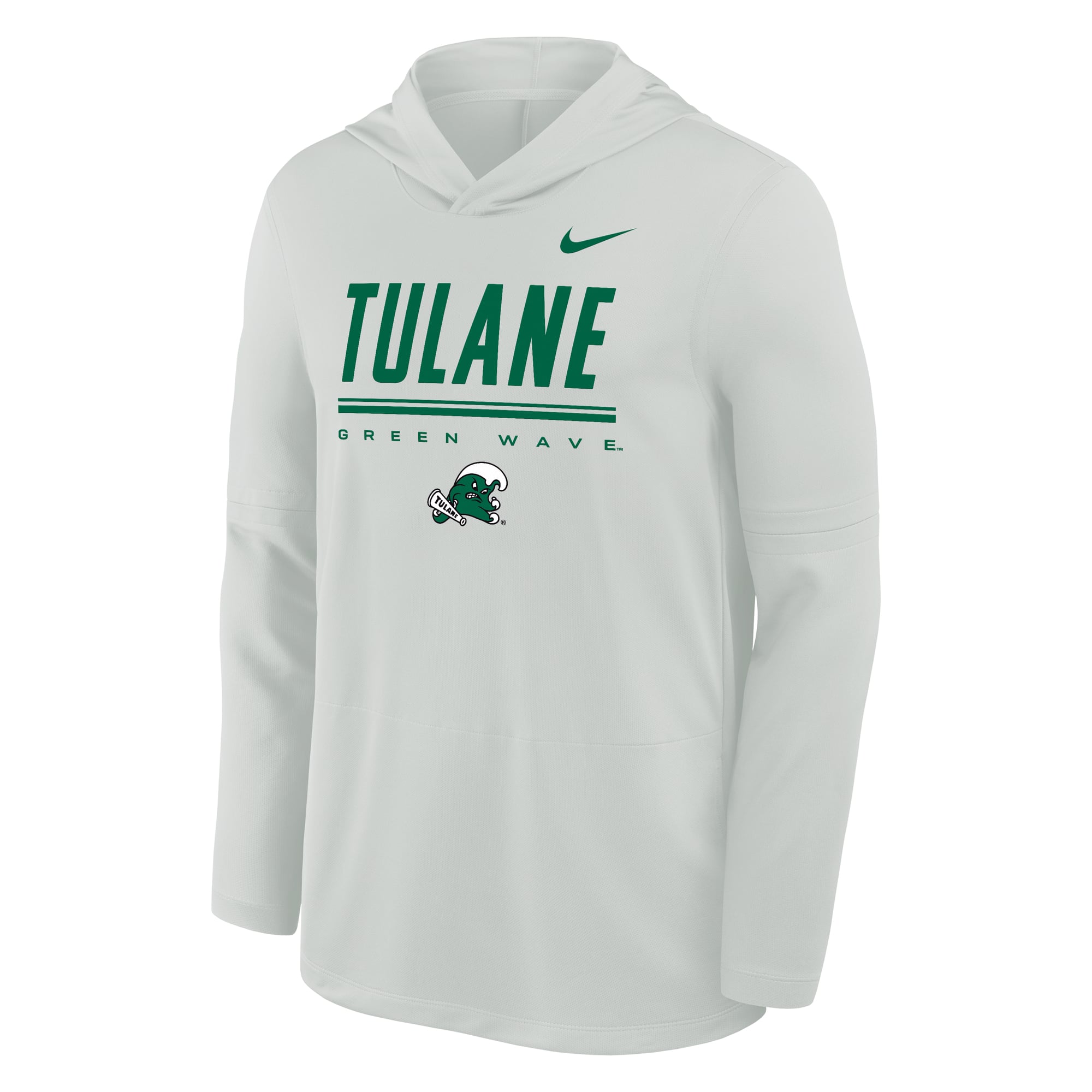 Men's Nike  Gray Tulane Green Wave Basketball Lightweight Dri-FIT Hoodie