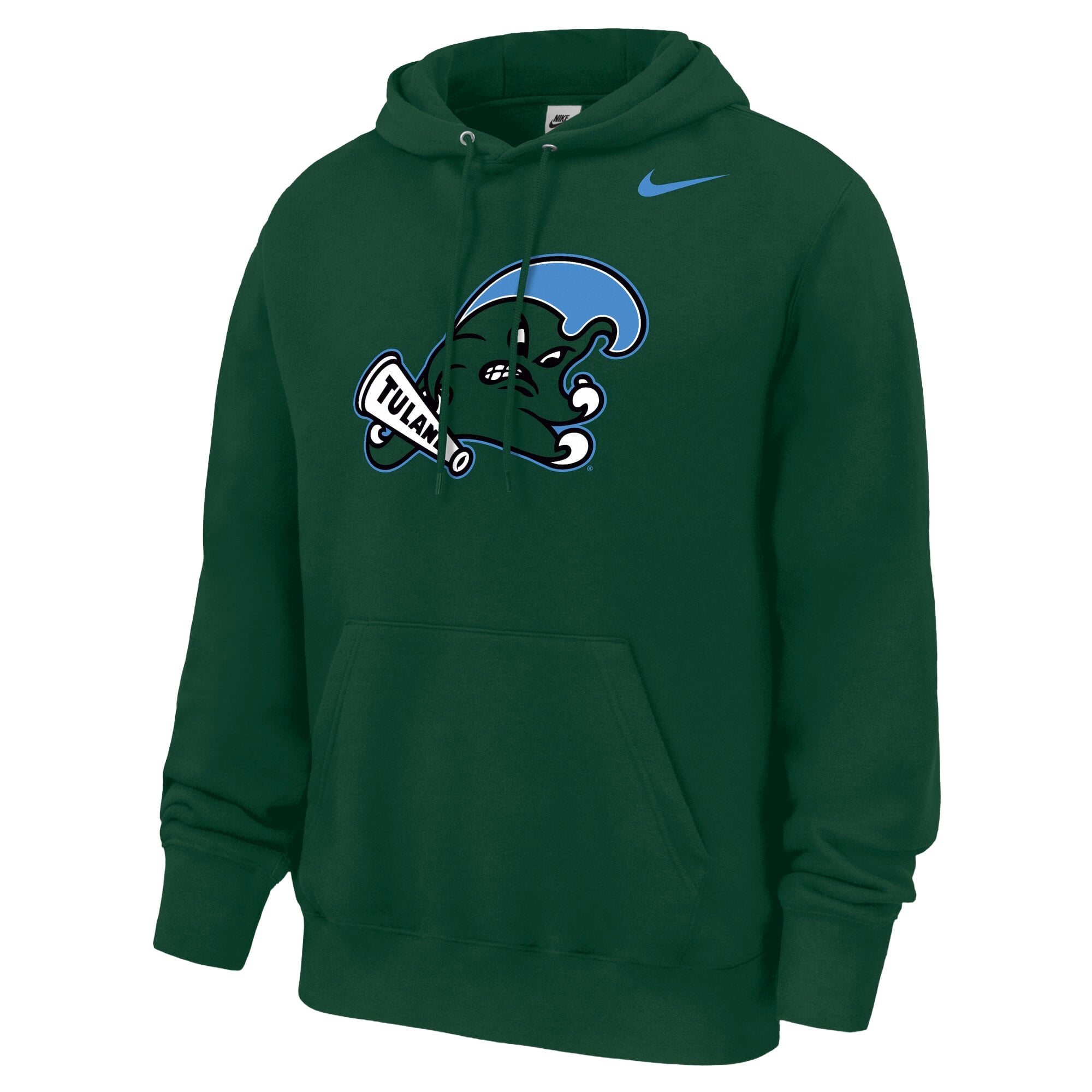 Sweat à capuche en polaire Nike Green Tulane Wave Club pour homme