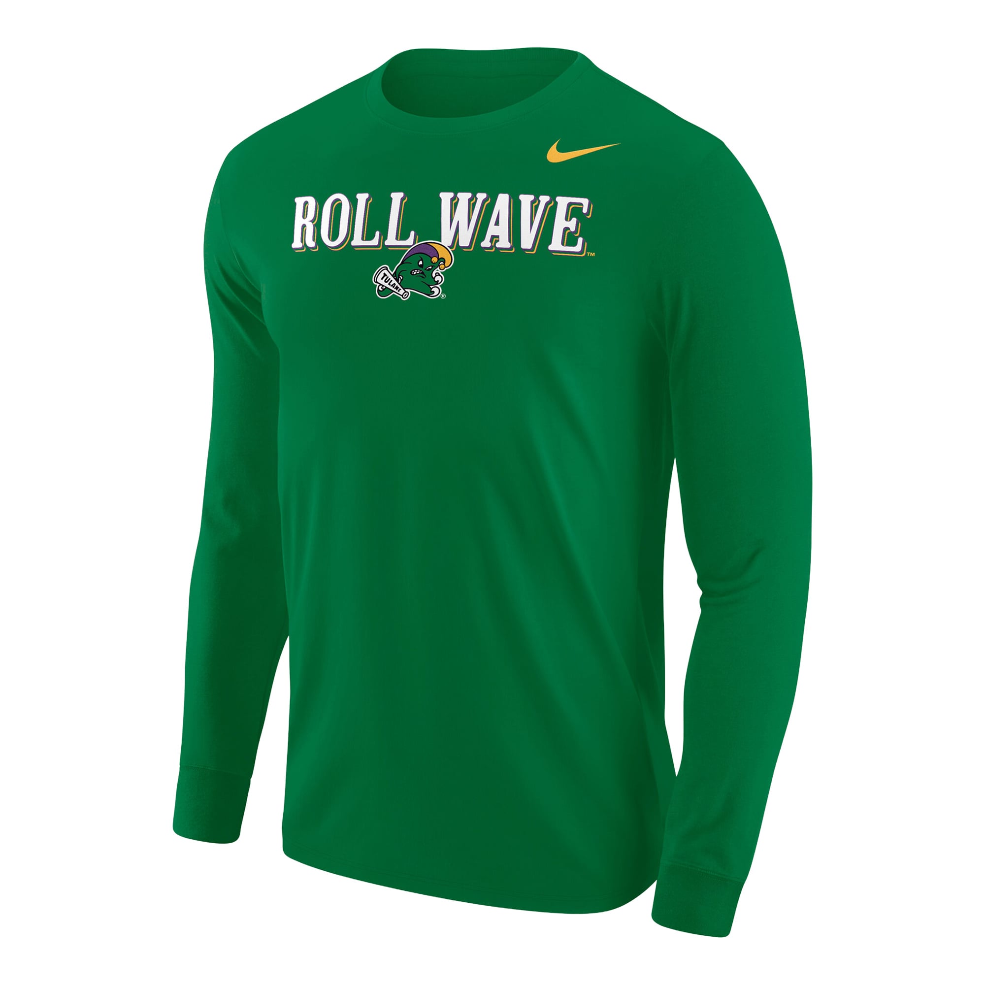 T-shirt à manches longues Nike Green Tulane Wave Roll pour homme