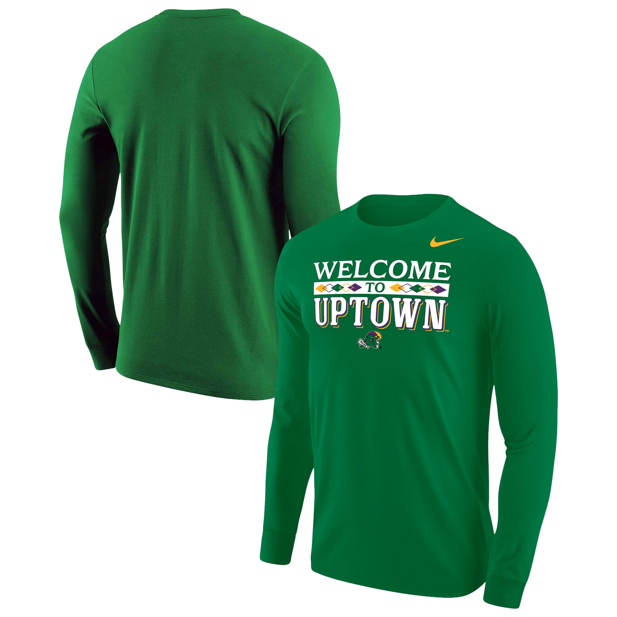T-shirt à manches longues Nike Green Tulane Wave Welcome To Uptown pour homme