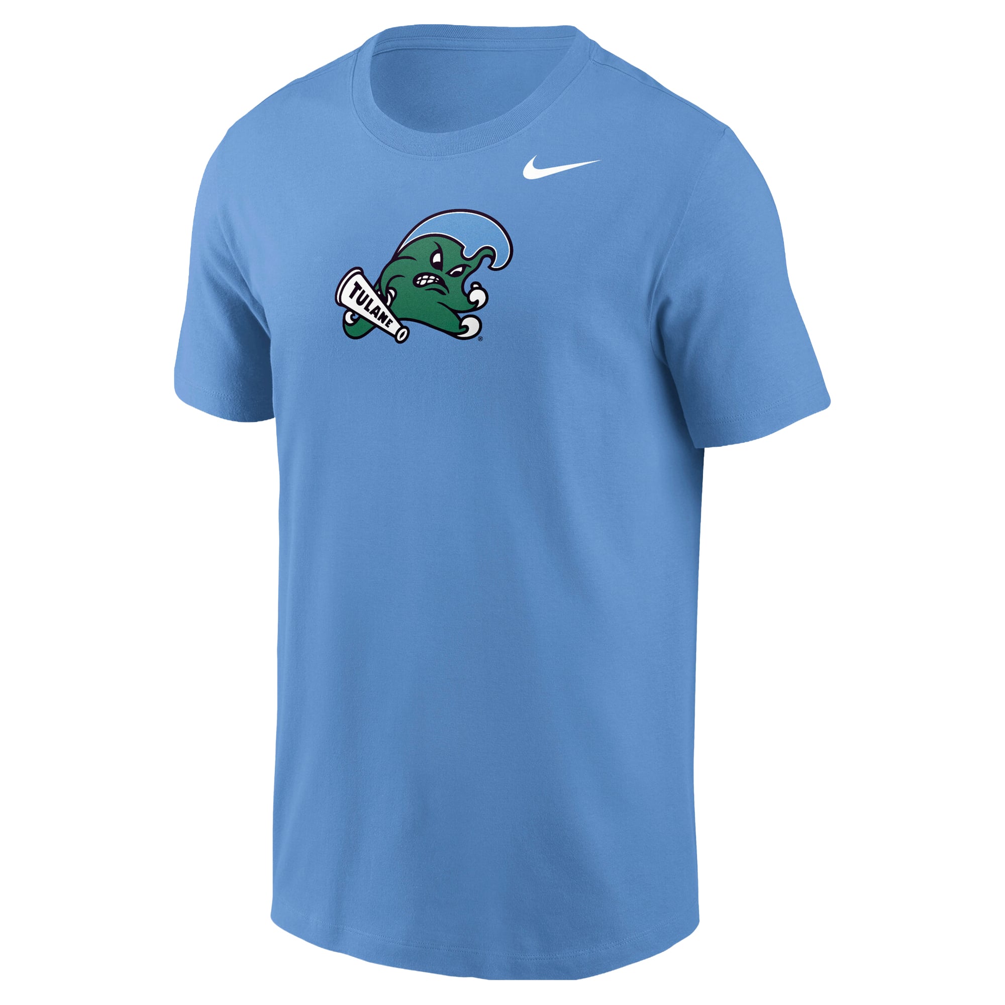 T-shirt Nike pour homme, bleu clair, motif vague verte Tulane