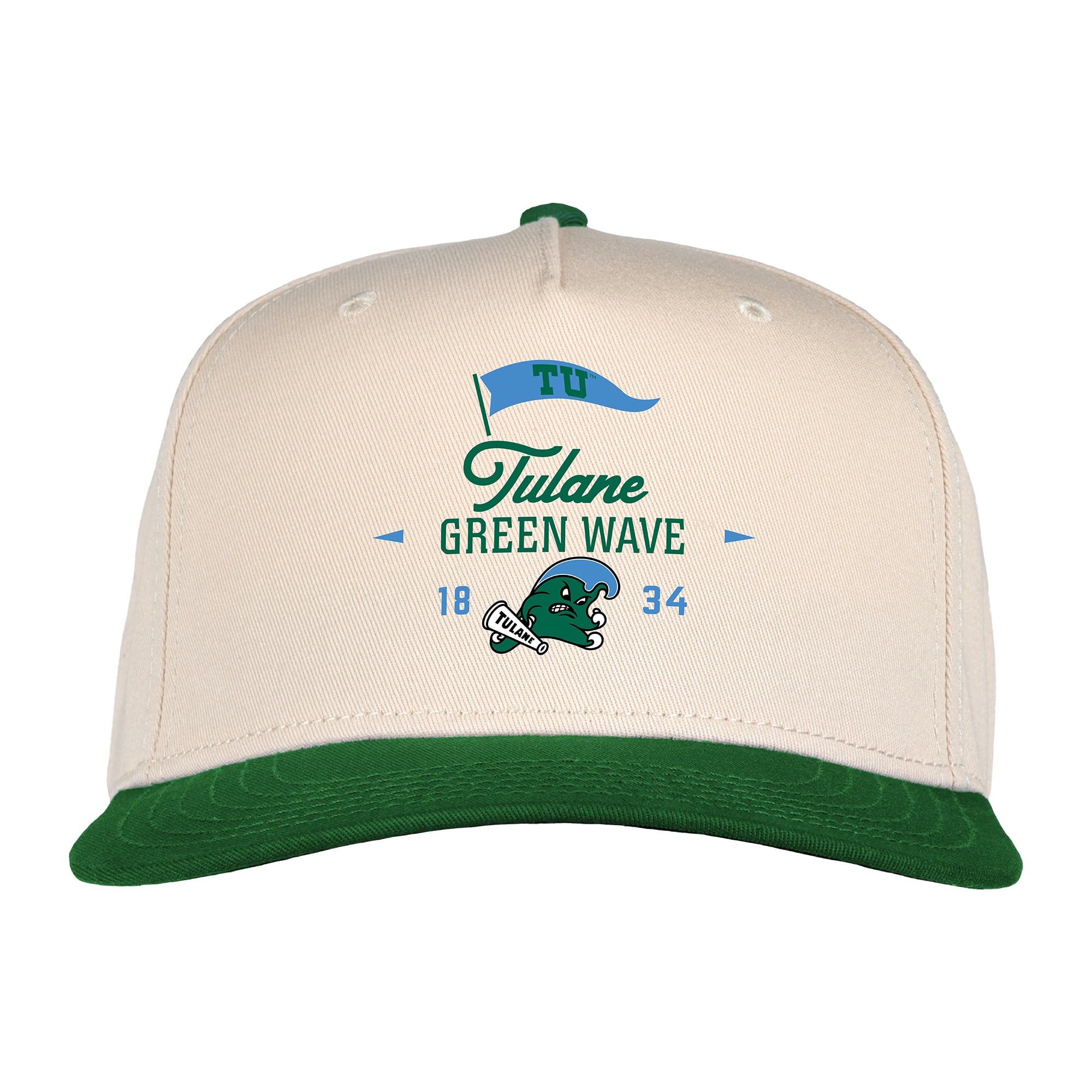 Chapeau ajustable unisexe Ahead Cream Tulane Green Wave The 1995