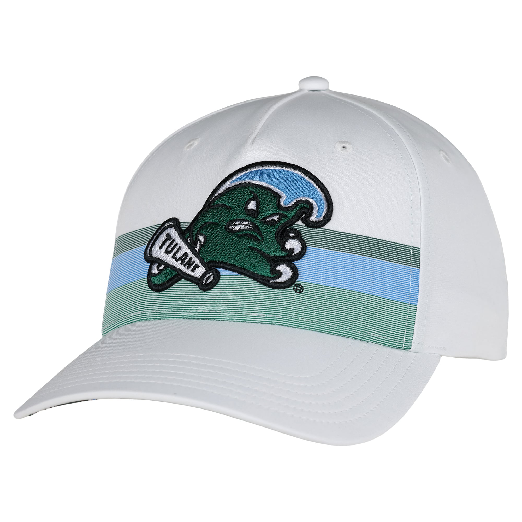Unisex Ahead White Tulane Green Wave The Sideline Adjustable Hat