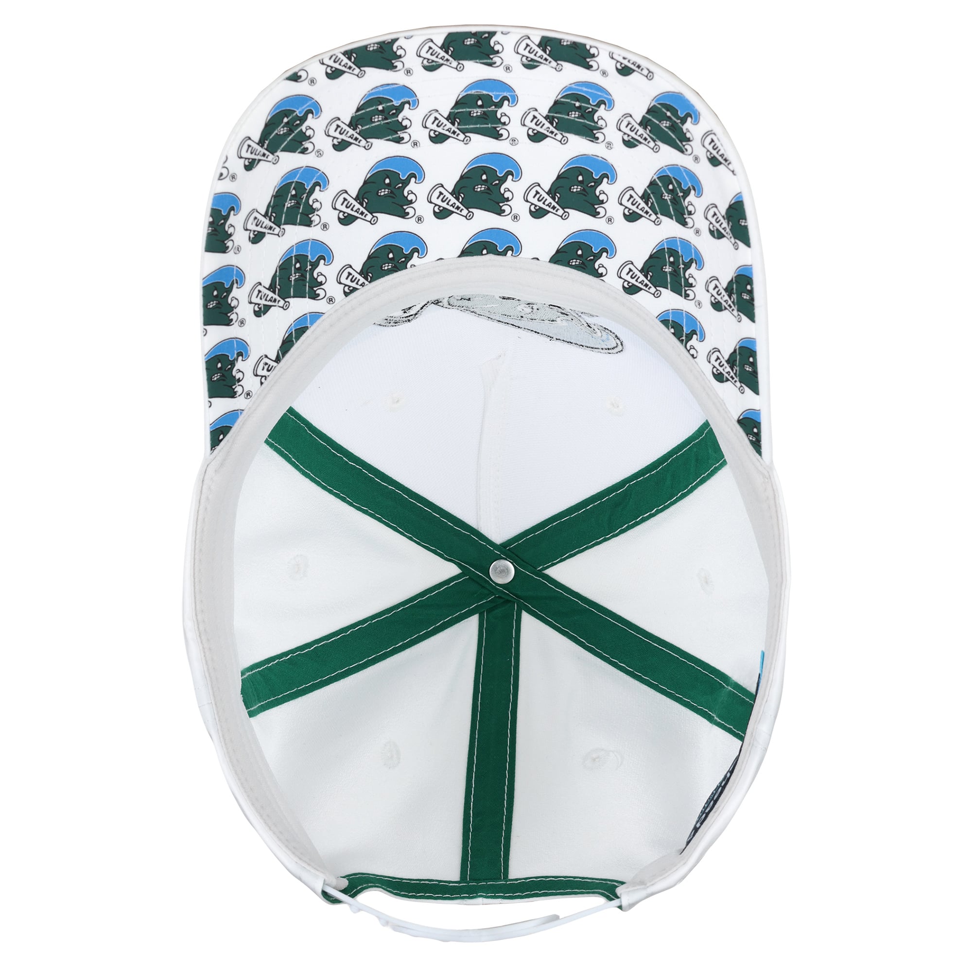Unisex Ahead White Tulane Green Wave The Sideline Adjustable Hat