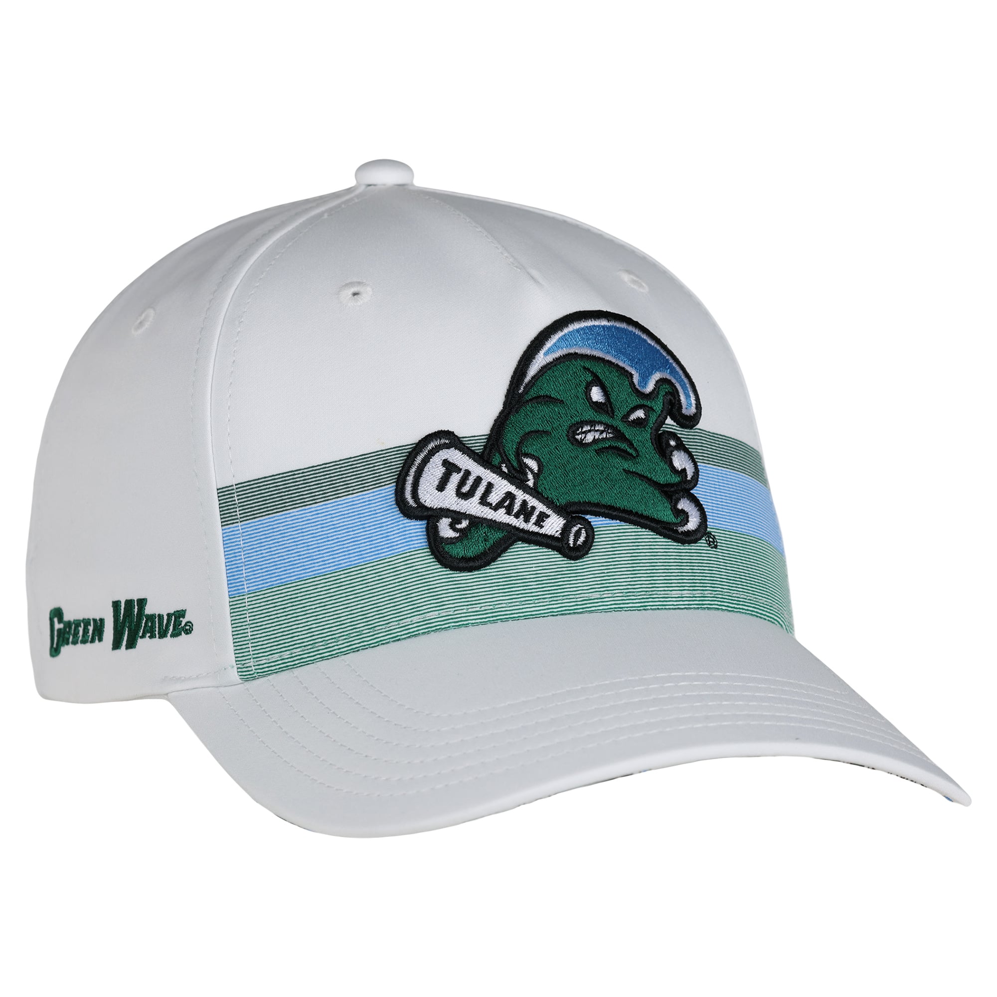 Unisex Ahead White Tulane Green Wave The Sideline Adjustable Hat