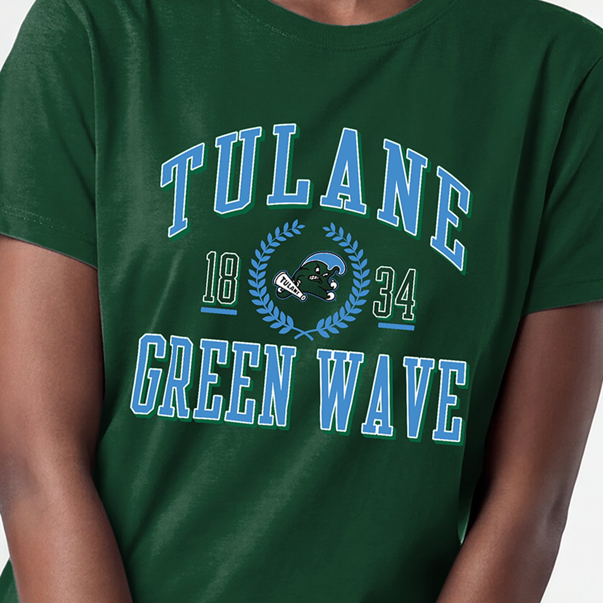 Women's Champion Green Tulane Wave Lifestyle T-Shirt